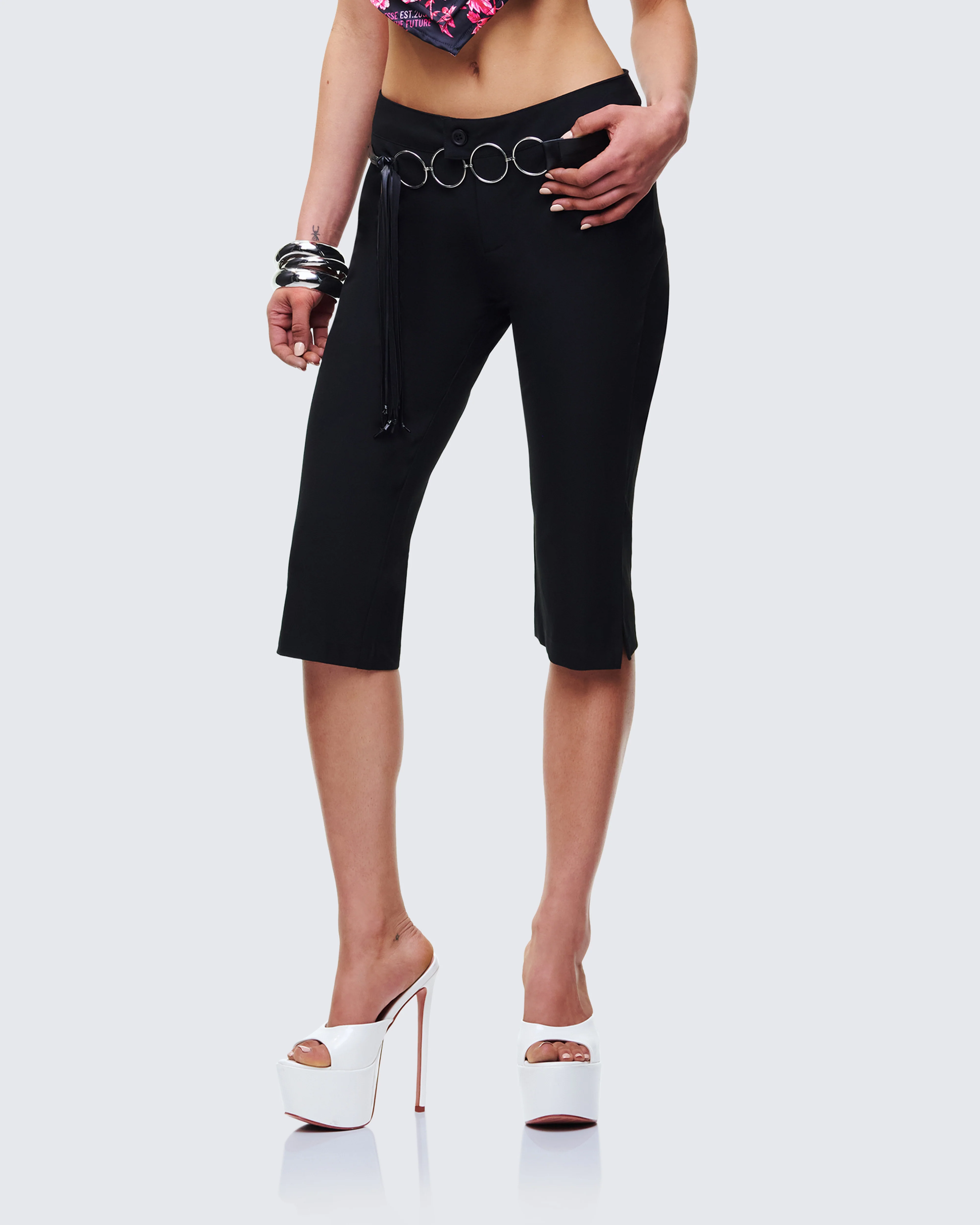 Abeni Black Faux Leather Ring Belt - Image 3