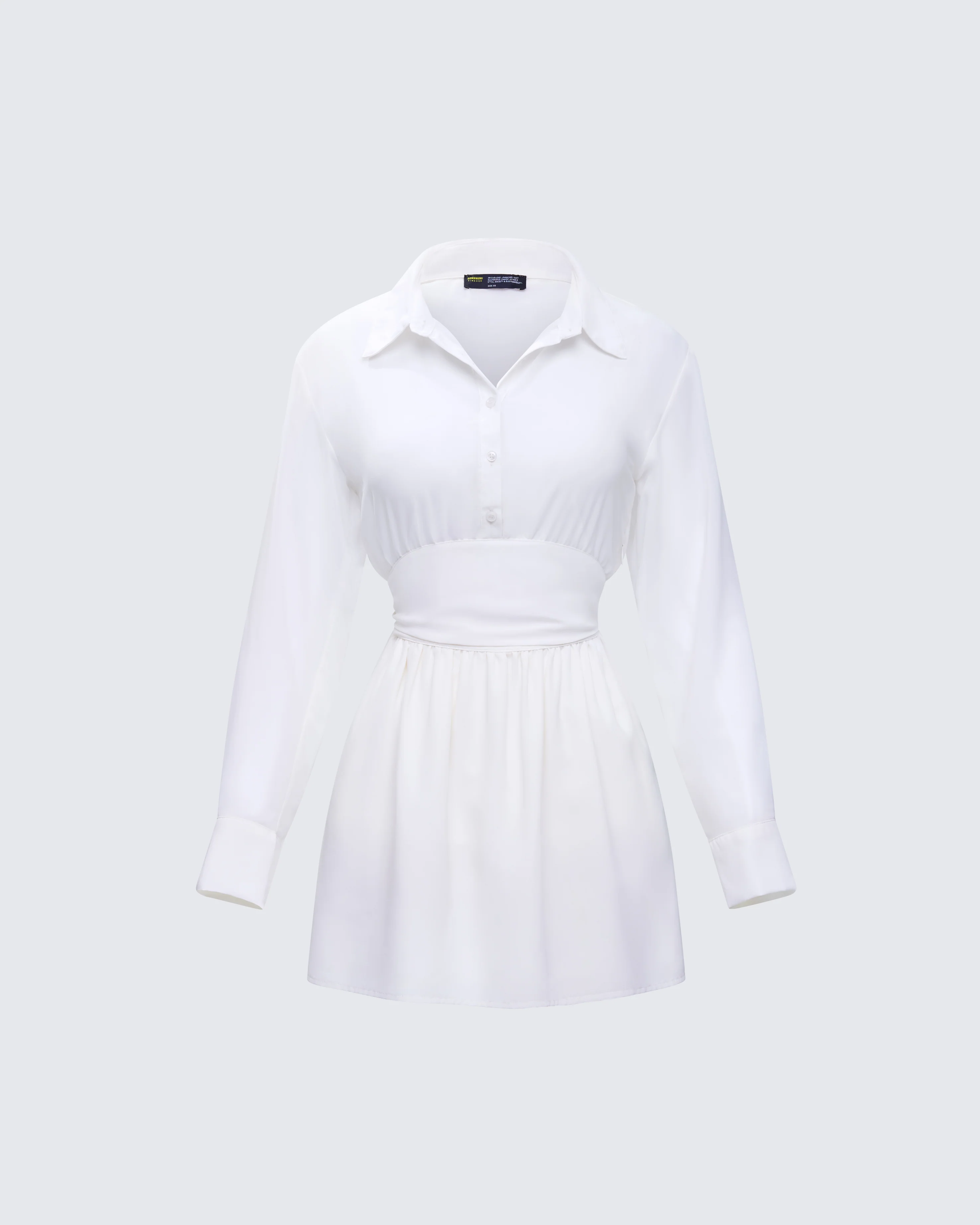 Amara Ivory Mini Shirt Dress