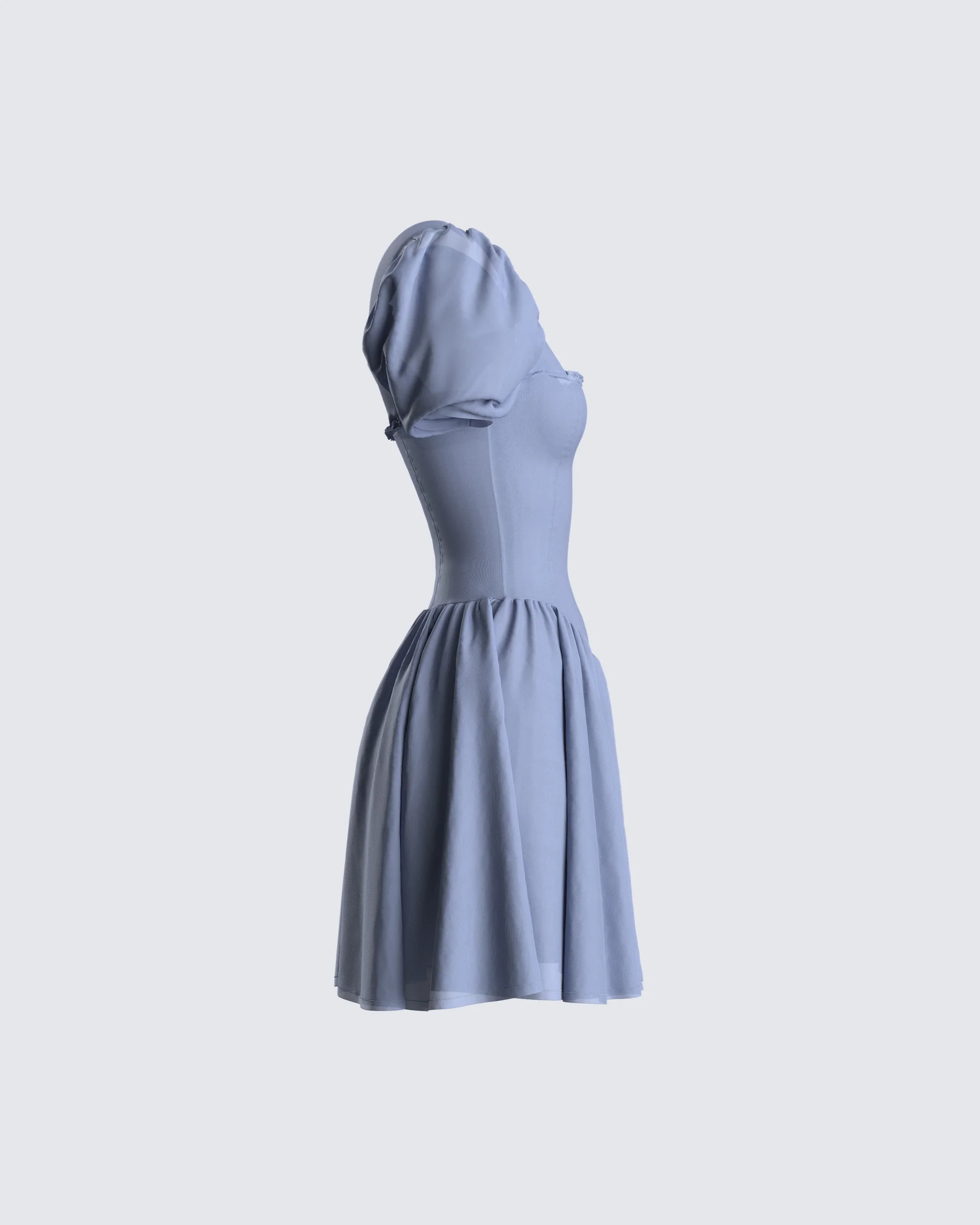 Anilah Baby Blue Poplin Mini Dress - Image 2