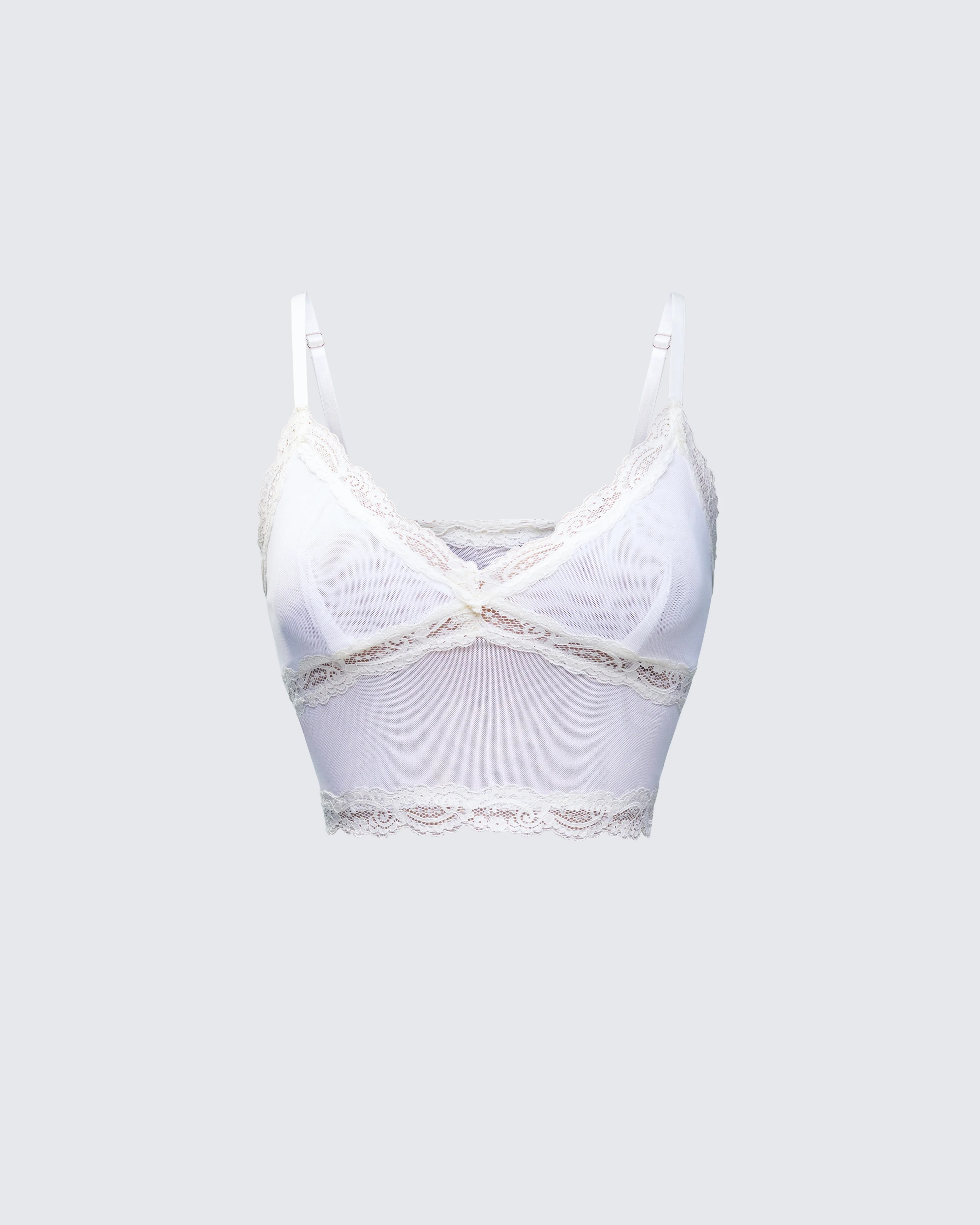 Aurelia White Mesh Cami