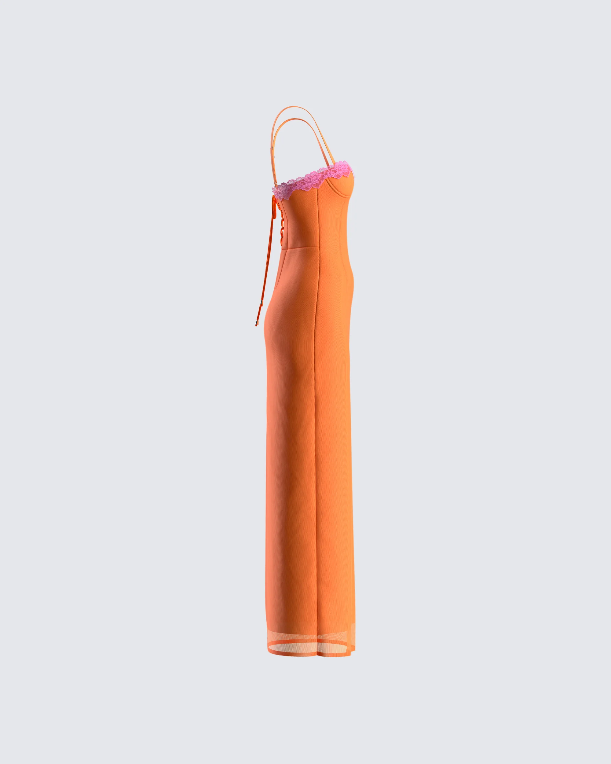 Ayesha Orange Mesh Maxi Dress - Image 2