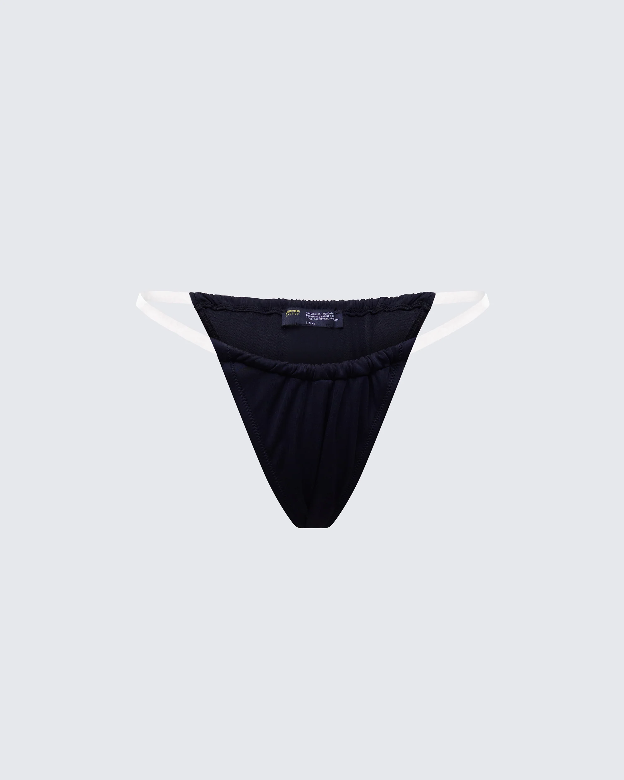 Beth Black Clear Strap Bikini Bottom