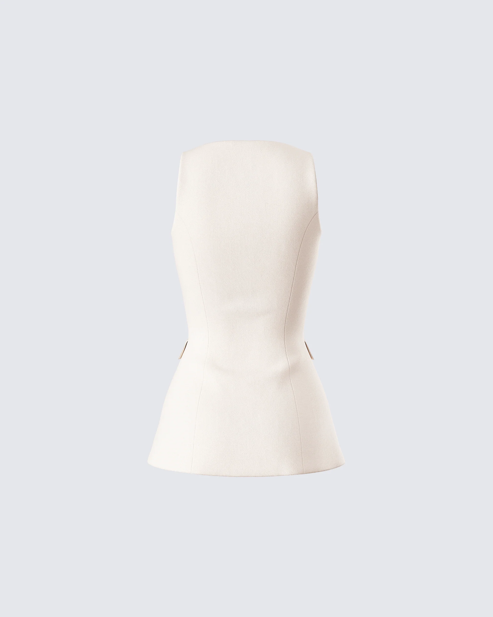 Branca Ivory Scoop Neck Vest - Image 3
