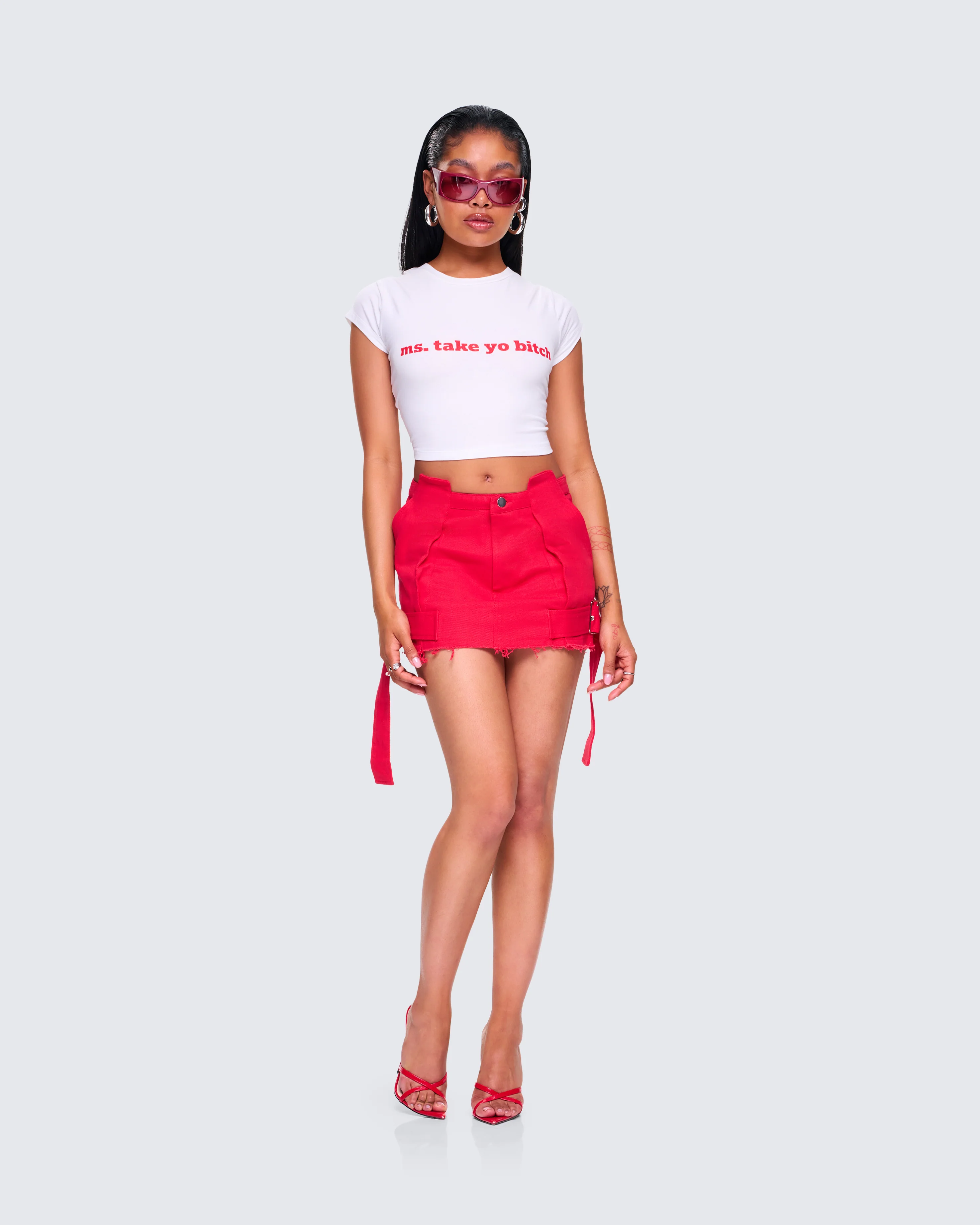 Brielle Red Mini Skirt - Image 7