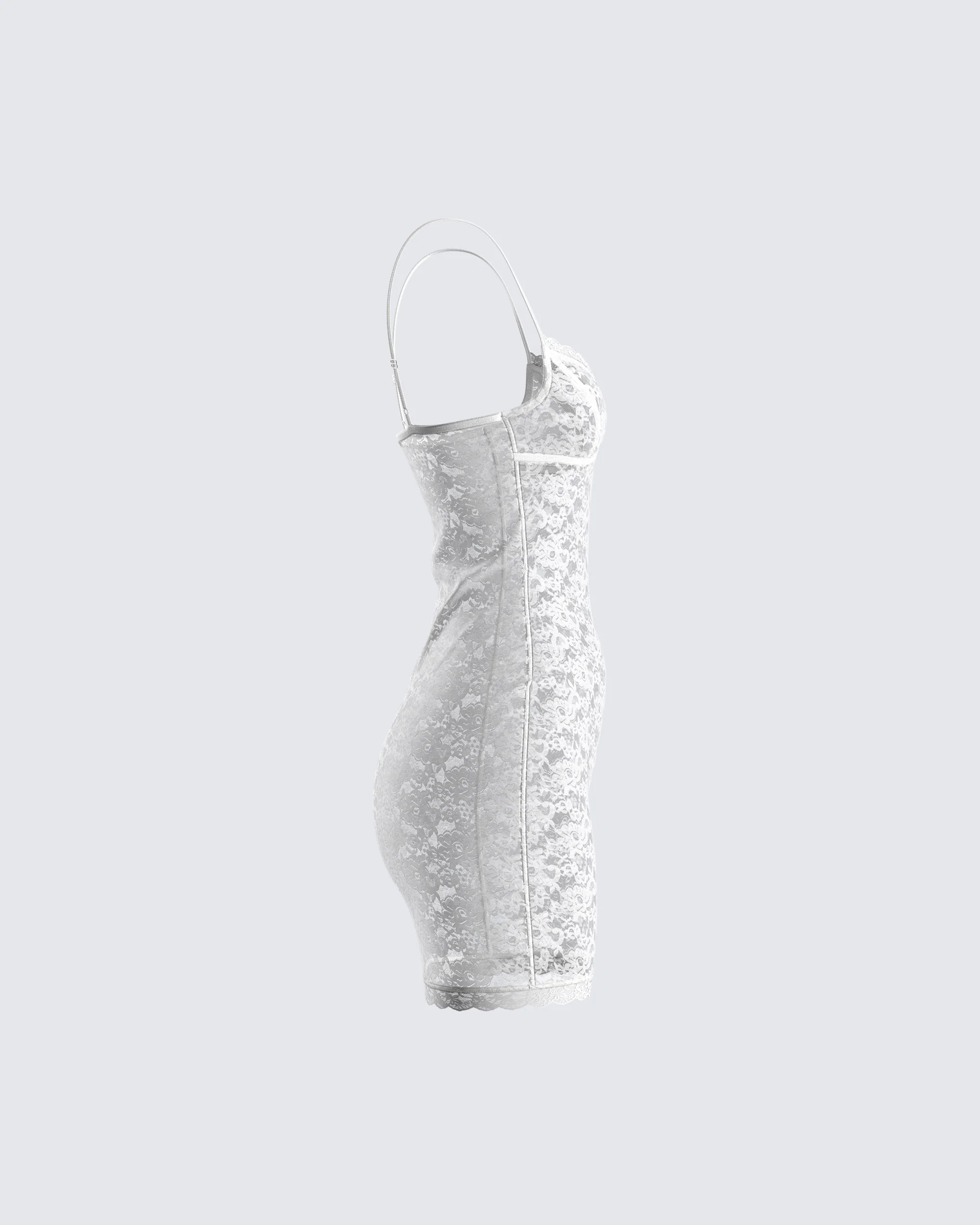 Caterina White Lace Mini Dress - Image 2
