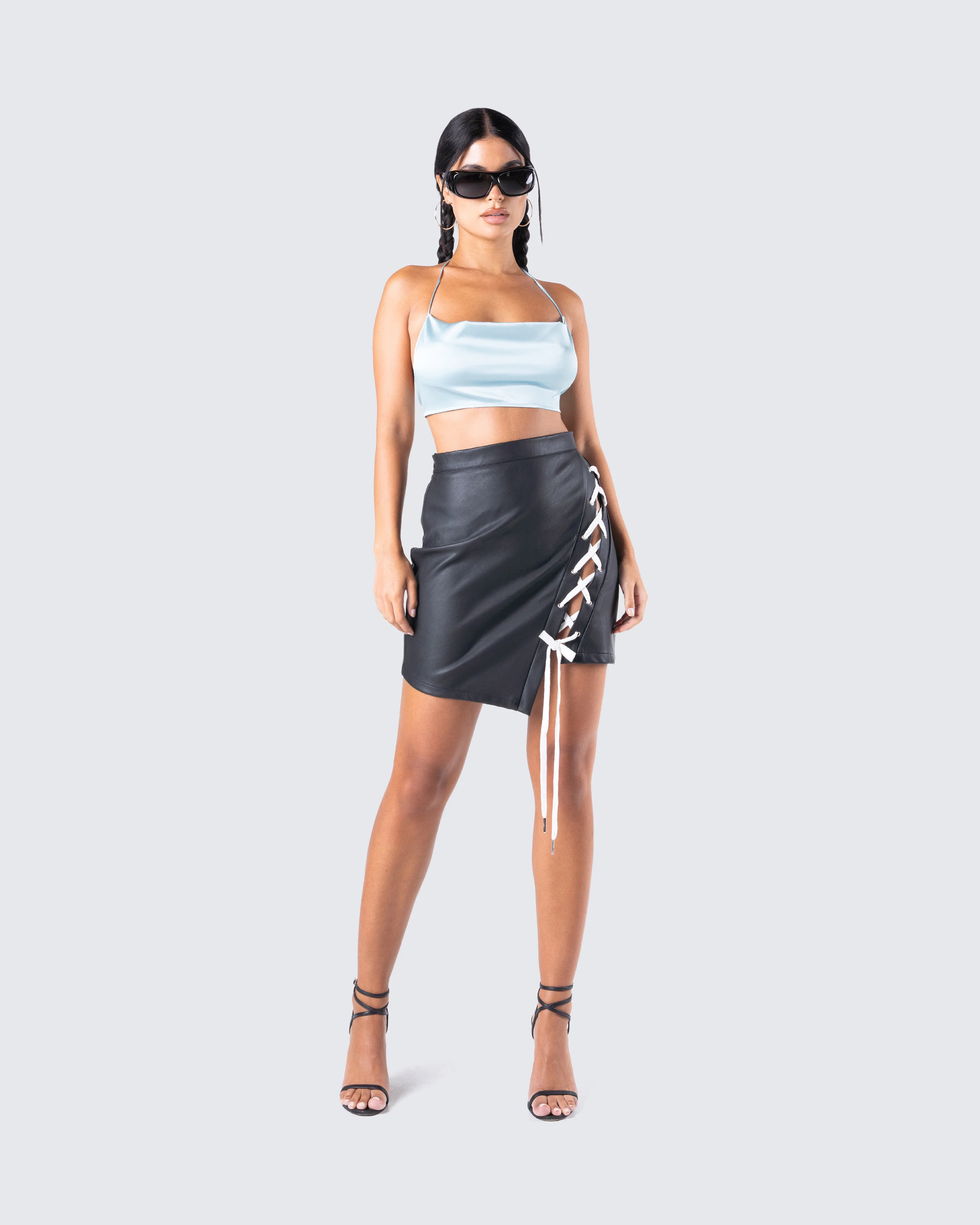 Charlie Vegan Leather Mini Skirt - Image 8