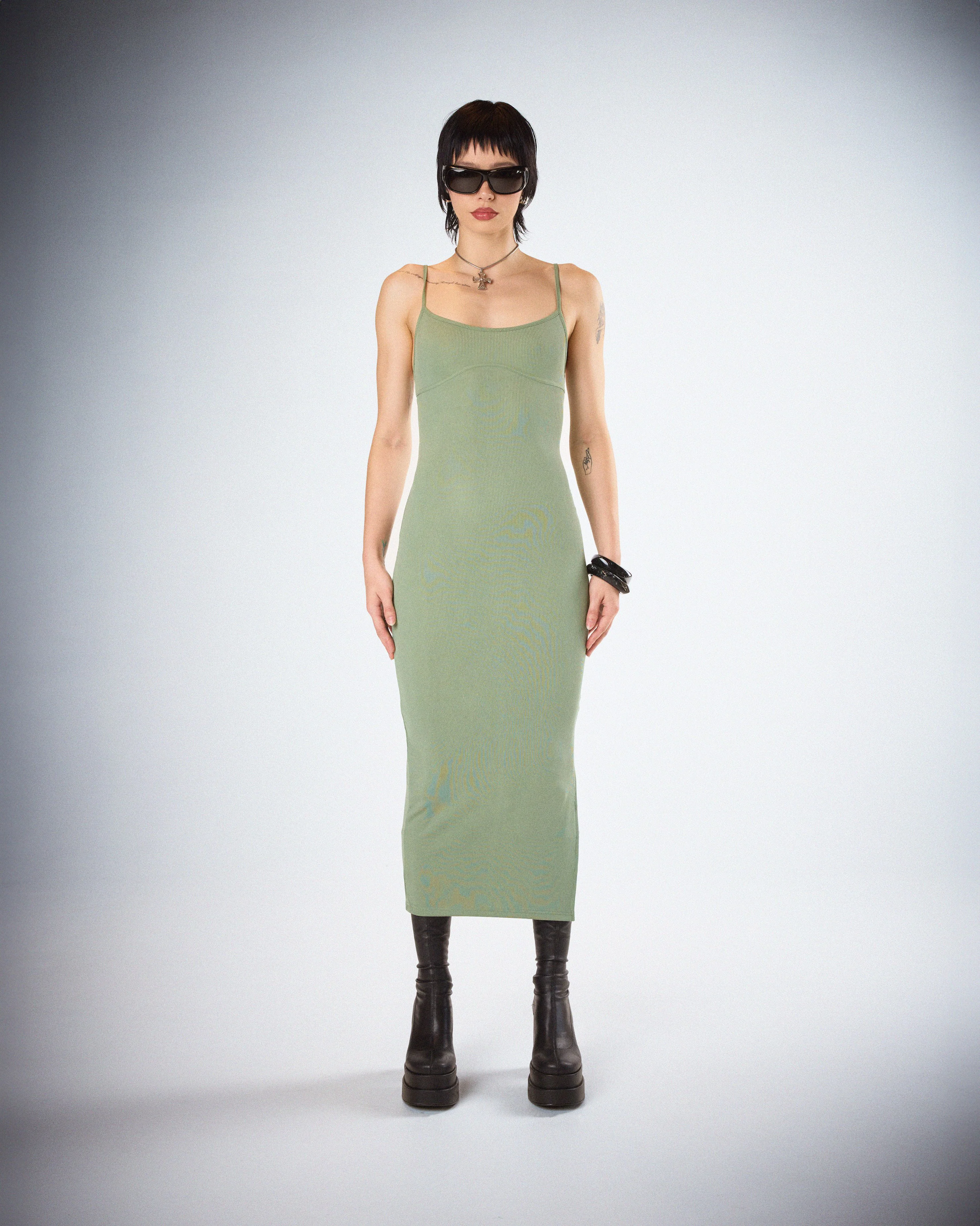 Christa Sage Rib Midi Dress - Image 3
