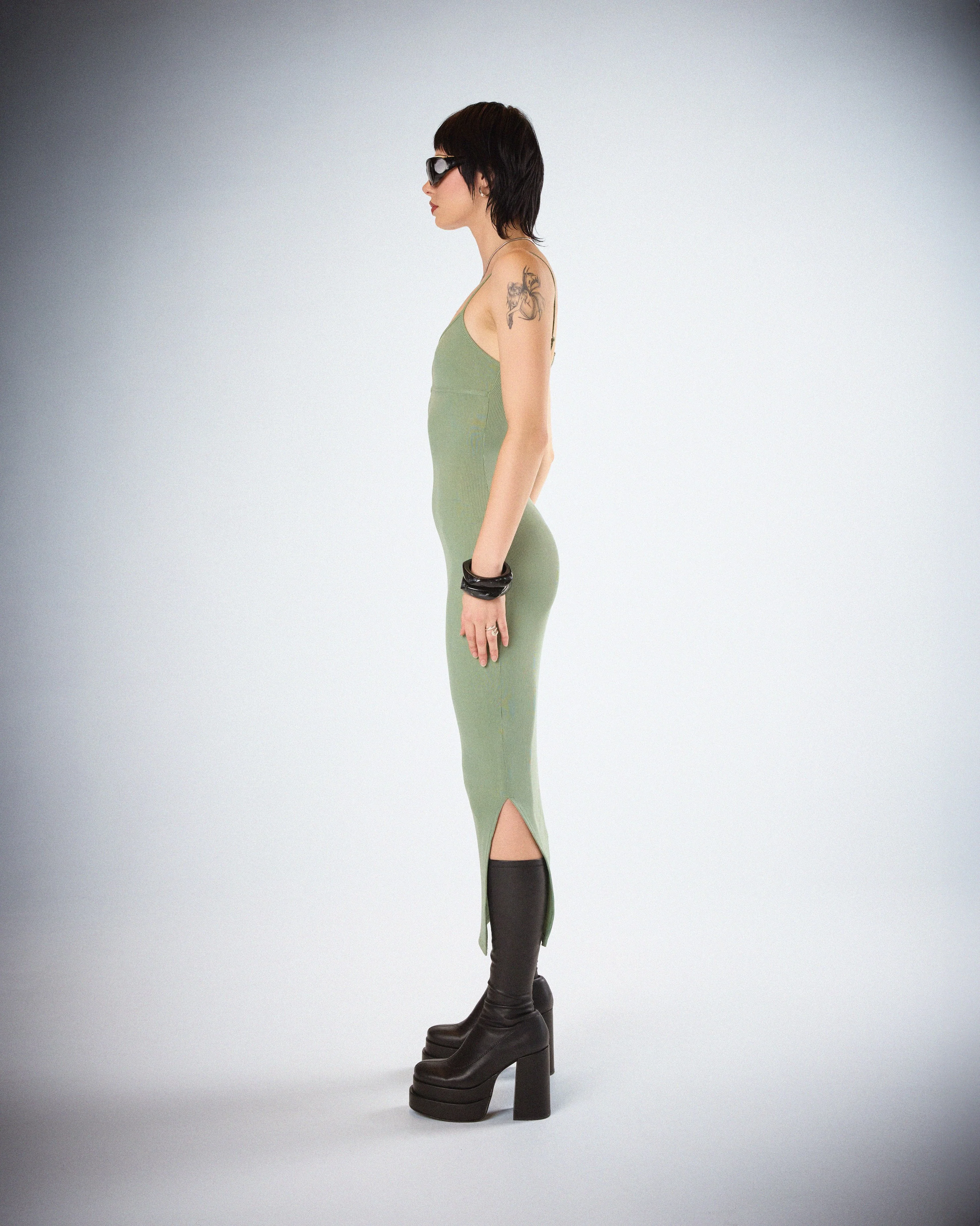 Christa Sage Rib Midi Dress - Image 5