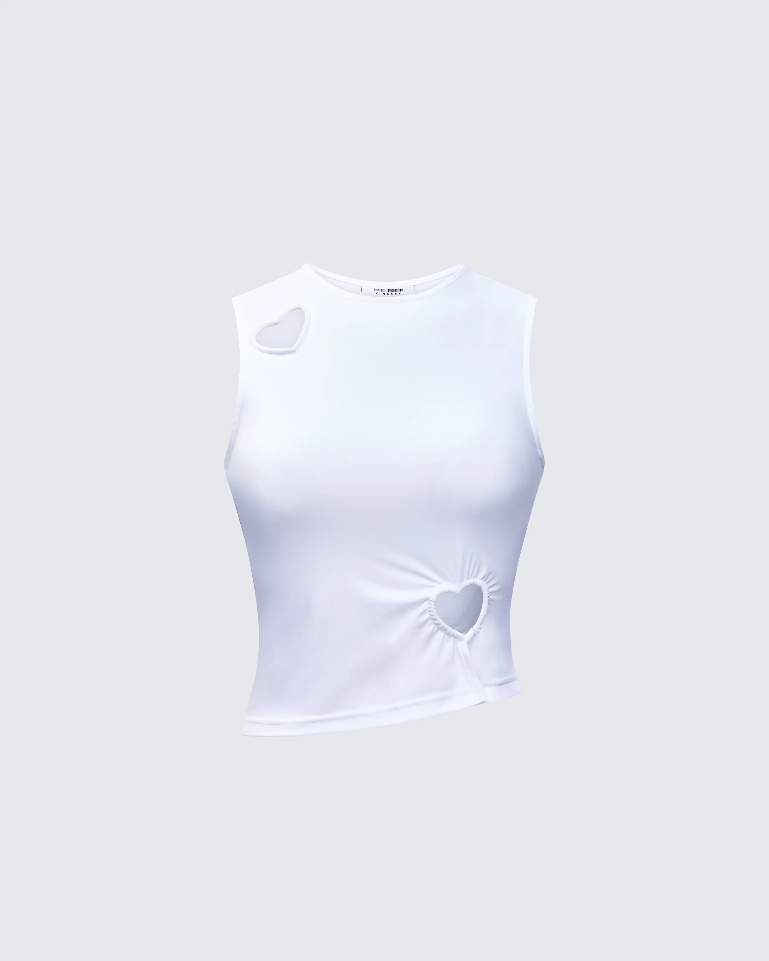 Cora White Jersey Heart Detail Top