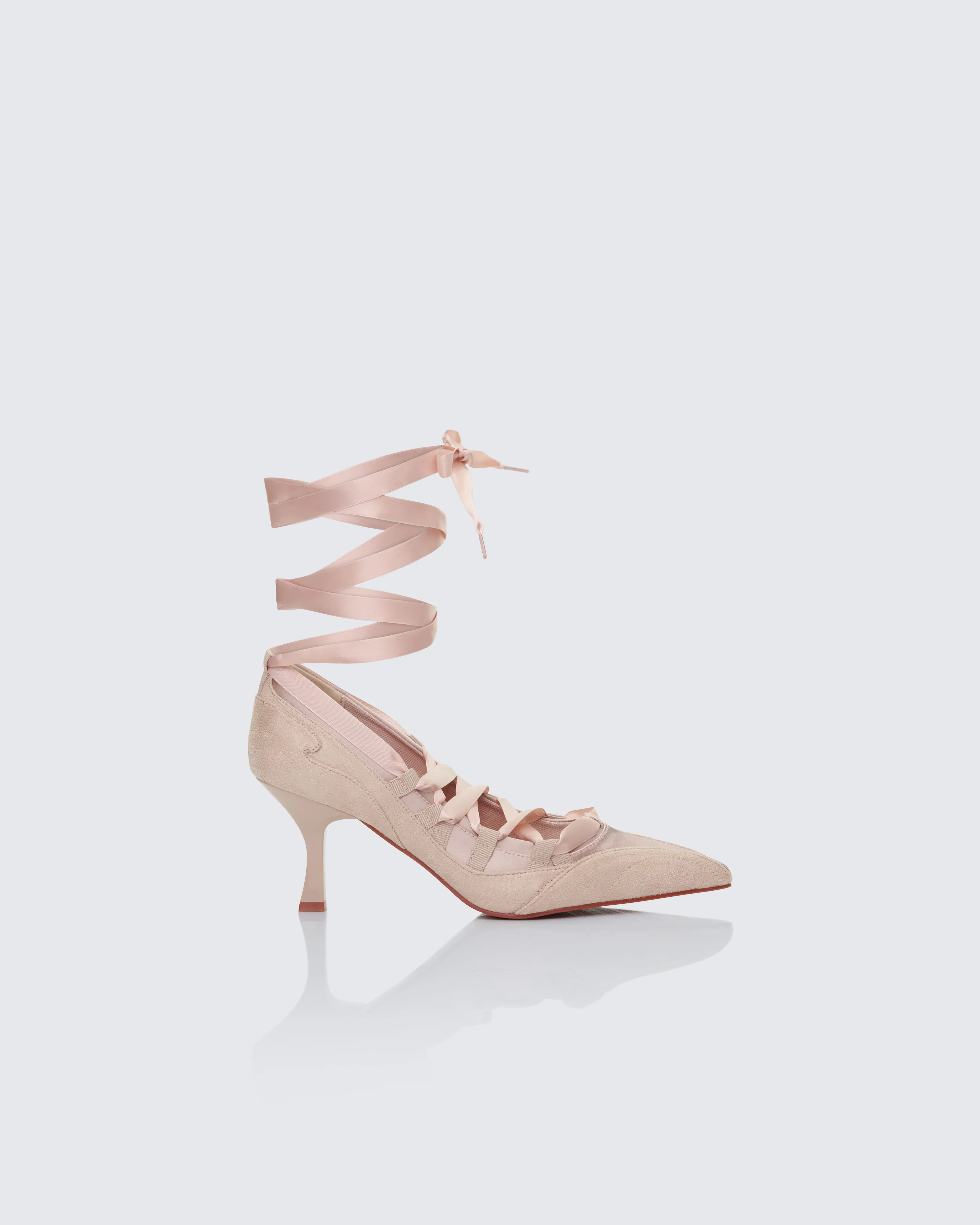 Dahlia Blush Lace up Ballet Pump