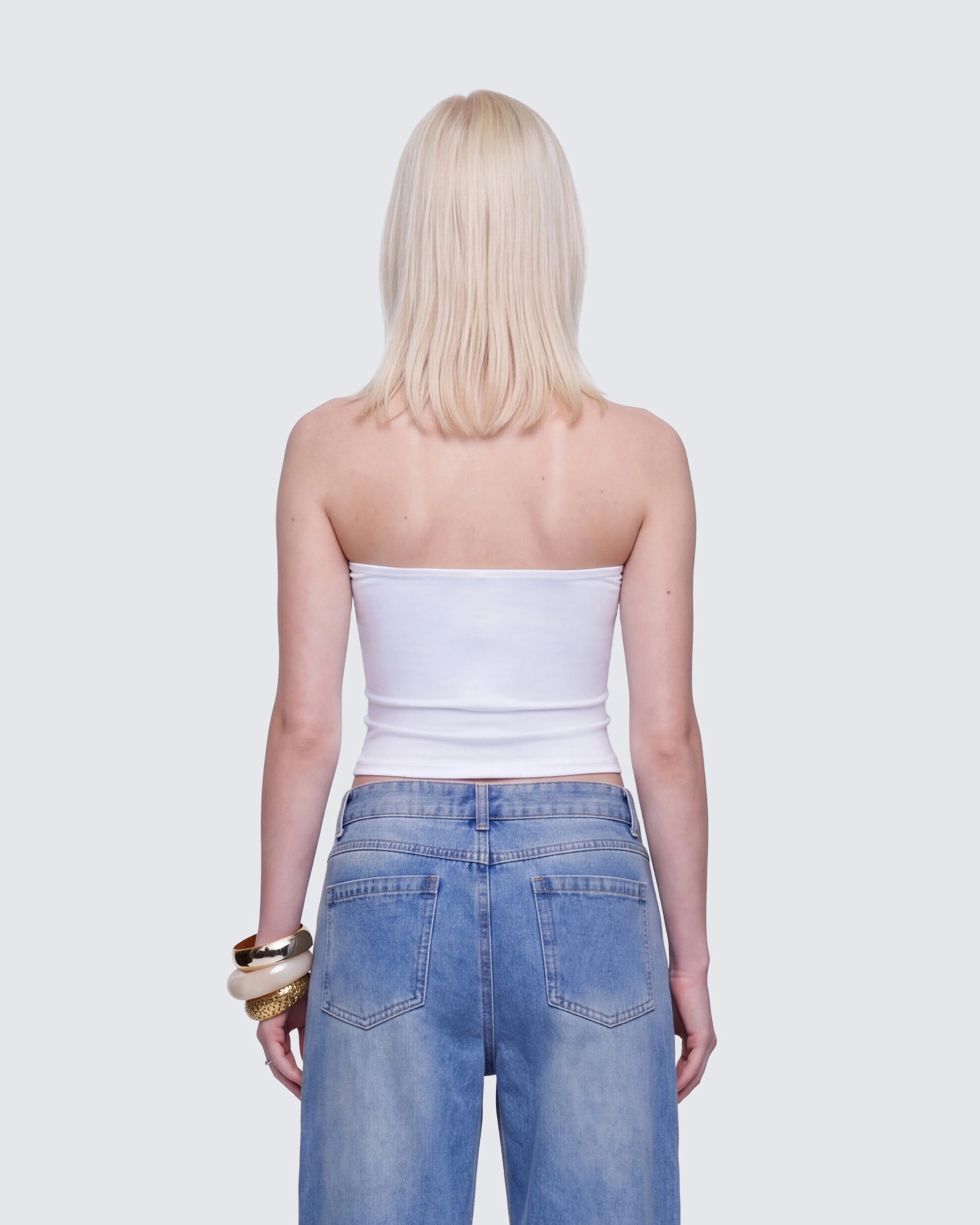 Dane White Graphic Tube Top - Image 5