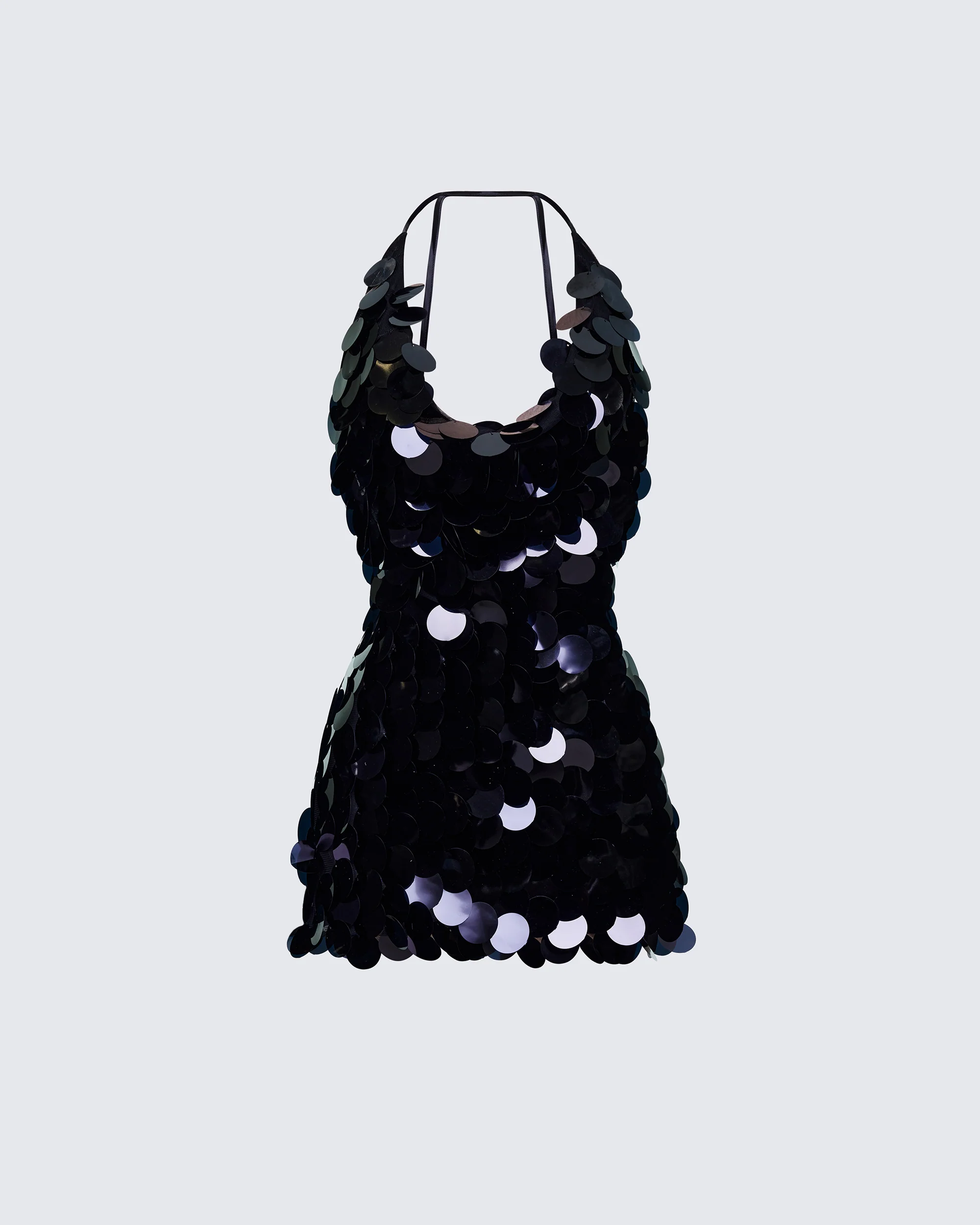 Deanah Black Disc Sequin Mini Dress