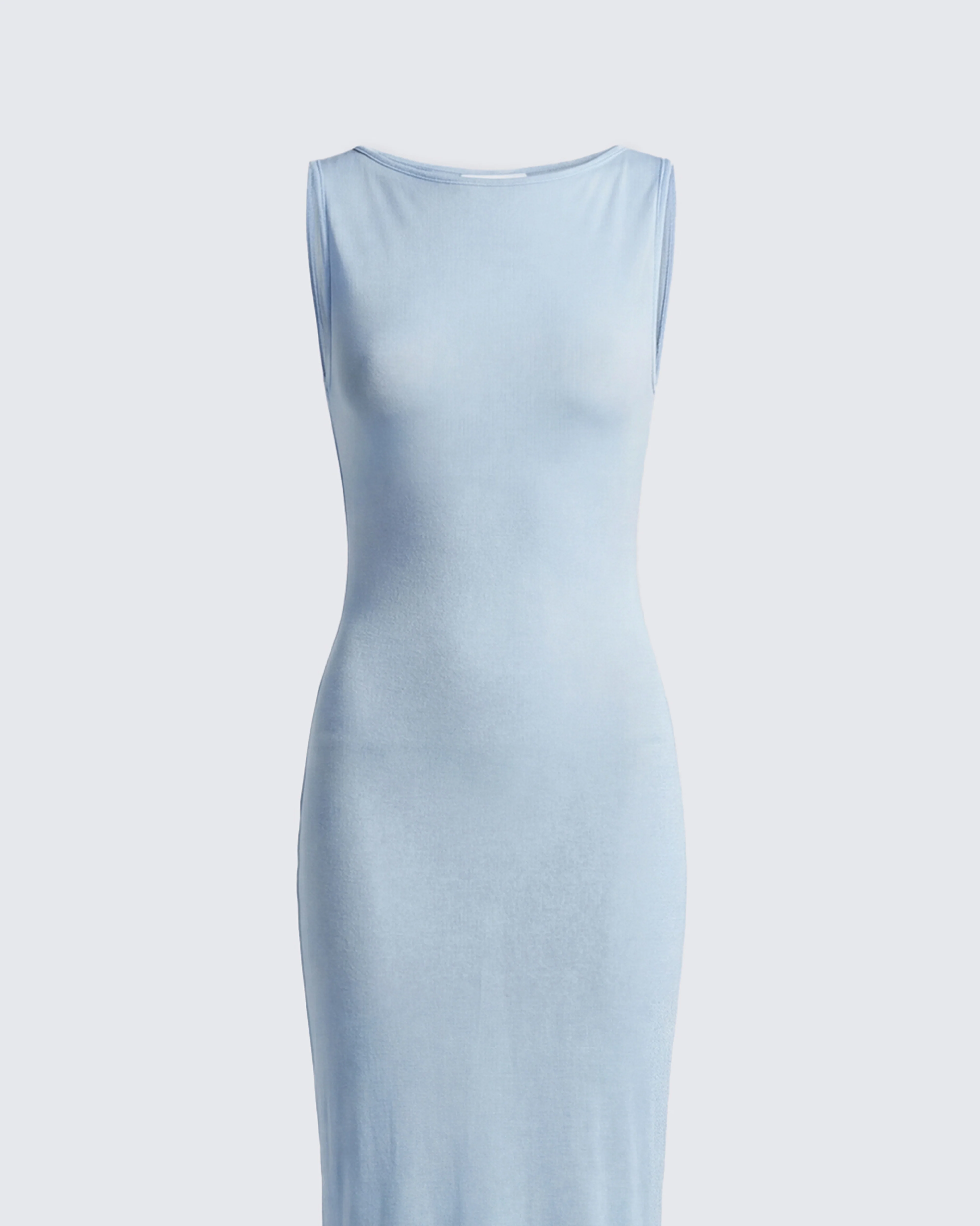 Delfi Blue Jersey Sheer Cowl Maxi Dress - Image 6