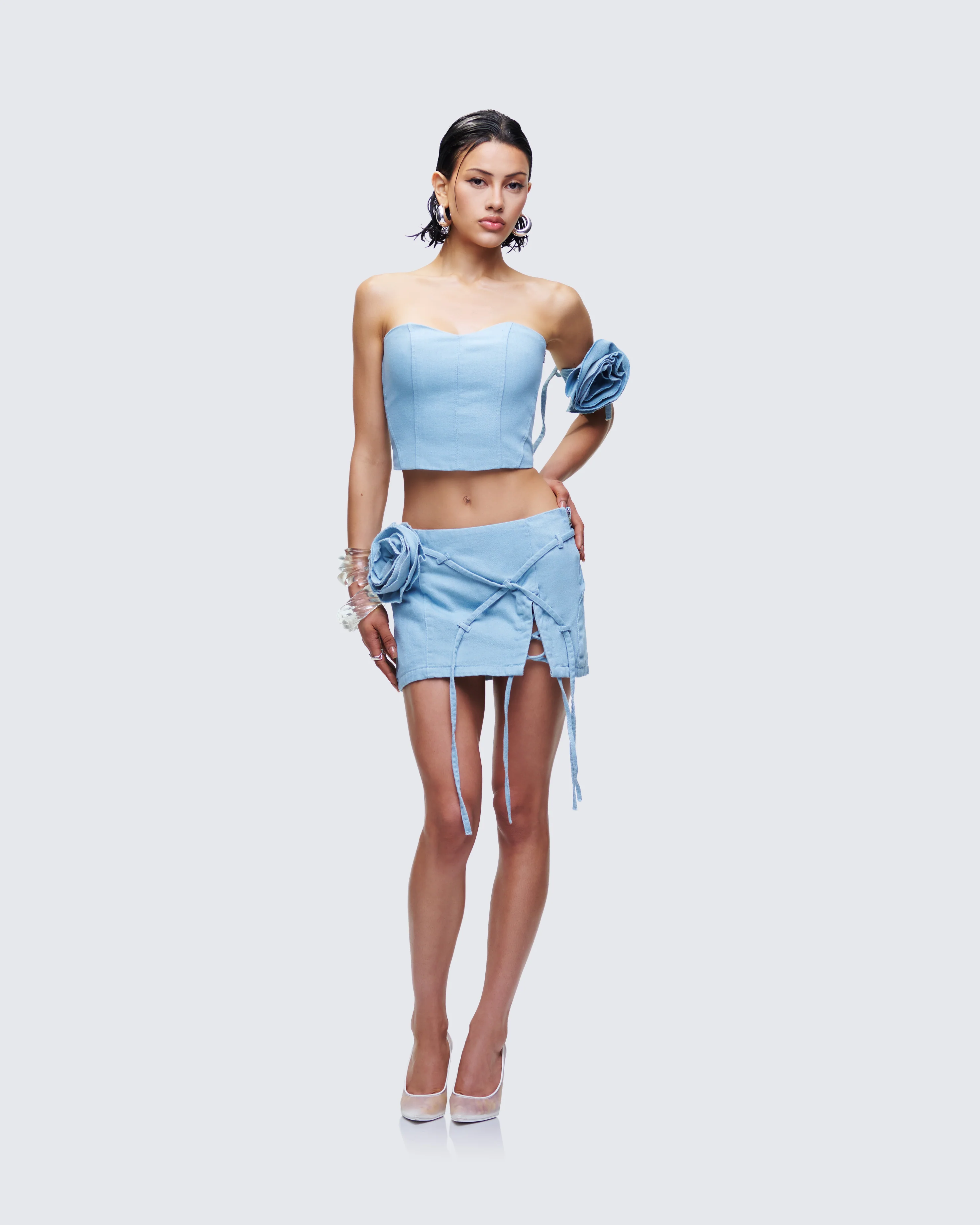 Delores Blue Denim Arm Corsage - Image 5