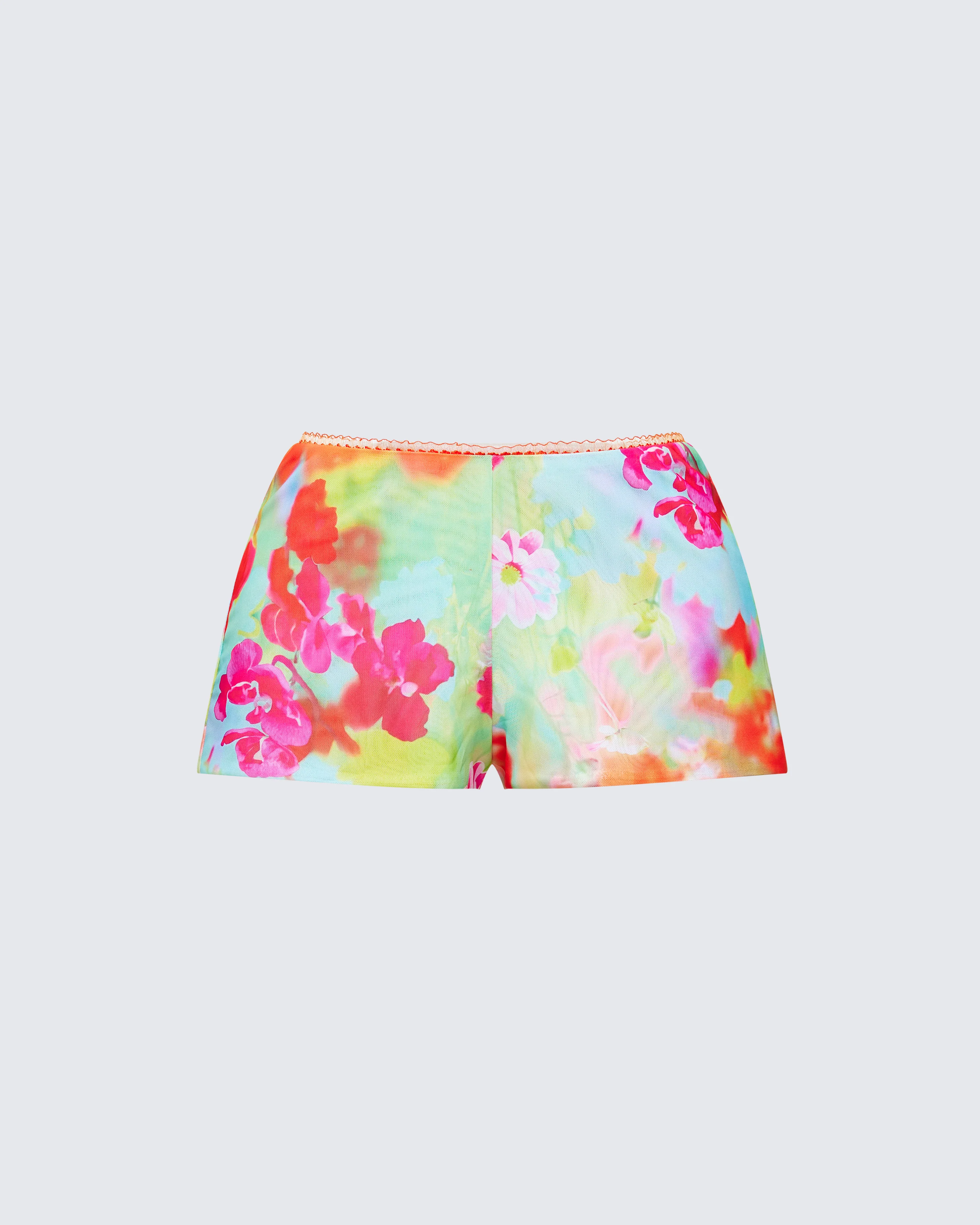 Eira Multi Printed Mesh Micro Shorts