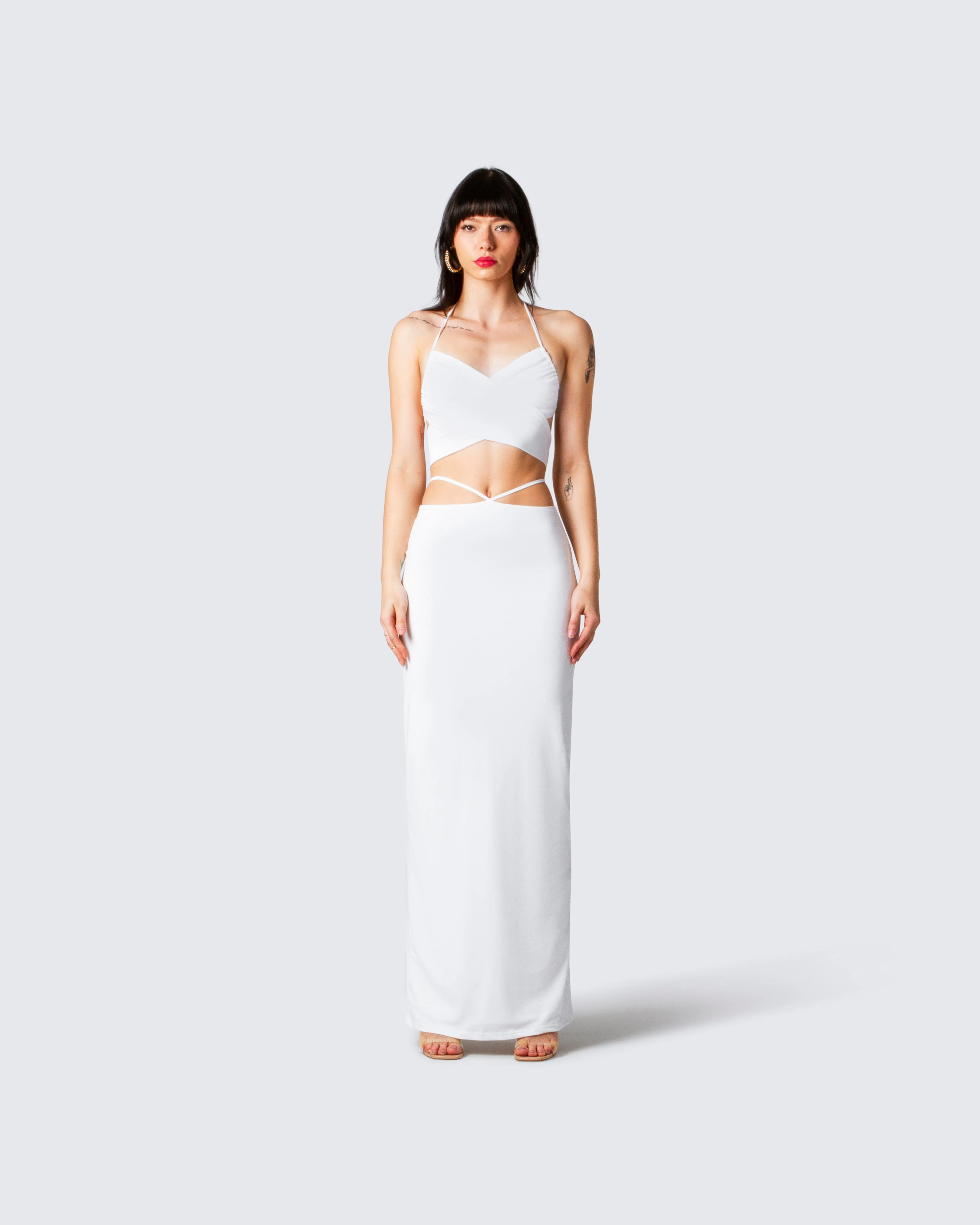 Etta White Ruched Back Skirt - Image 4