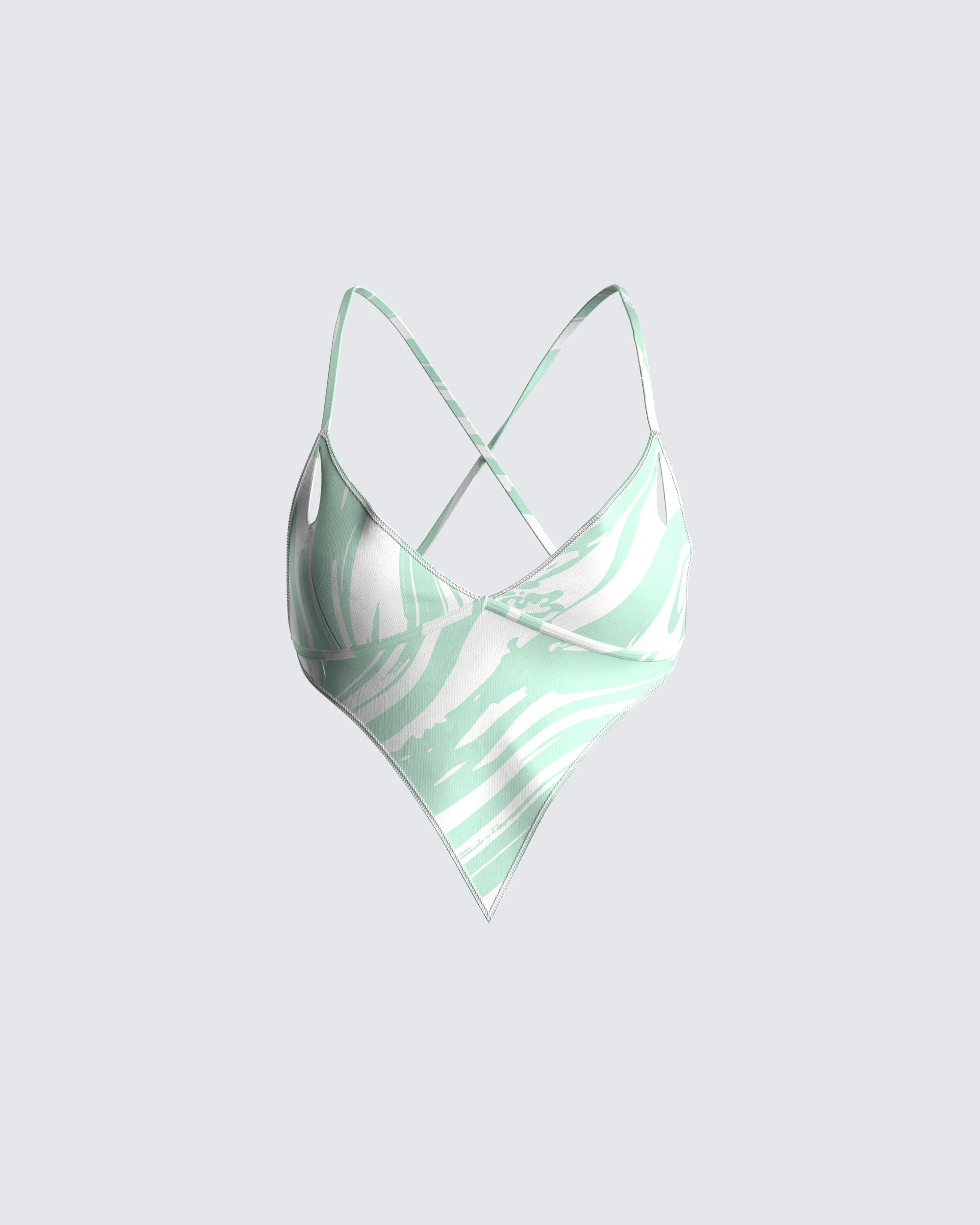 Fallon Abstract Print Triangle Top