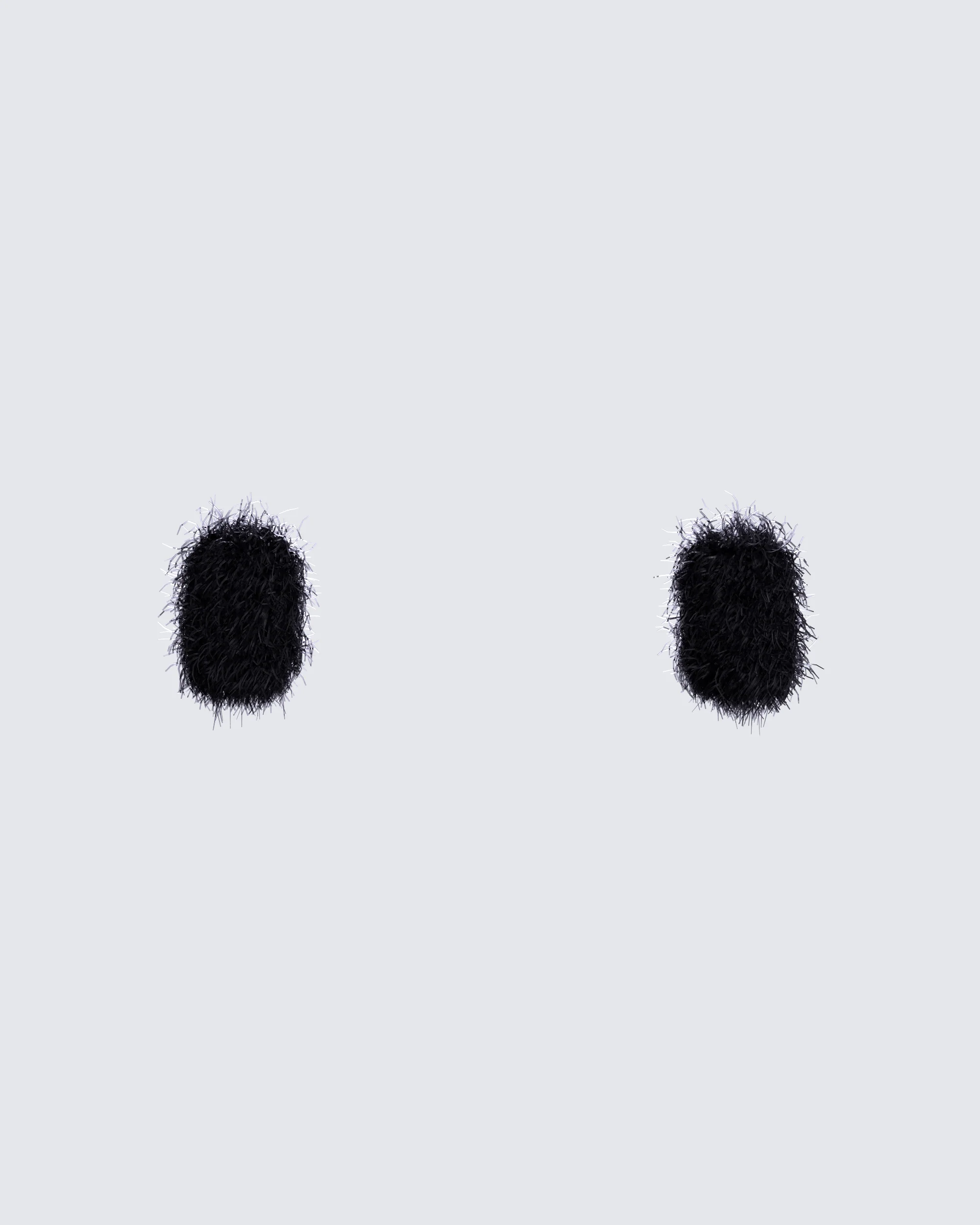 Fara Black Faux Fur Cuffs - Image 3