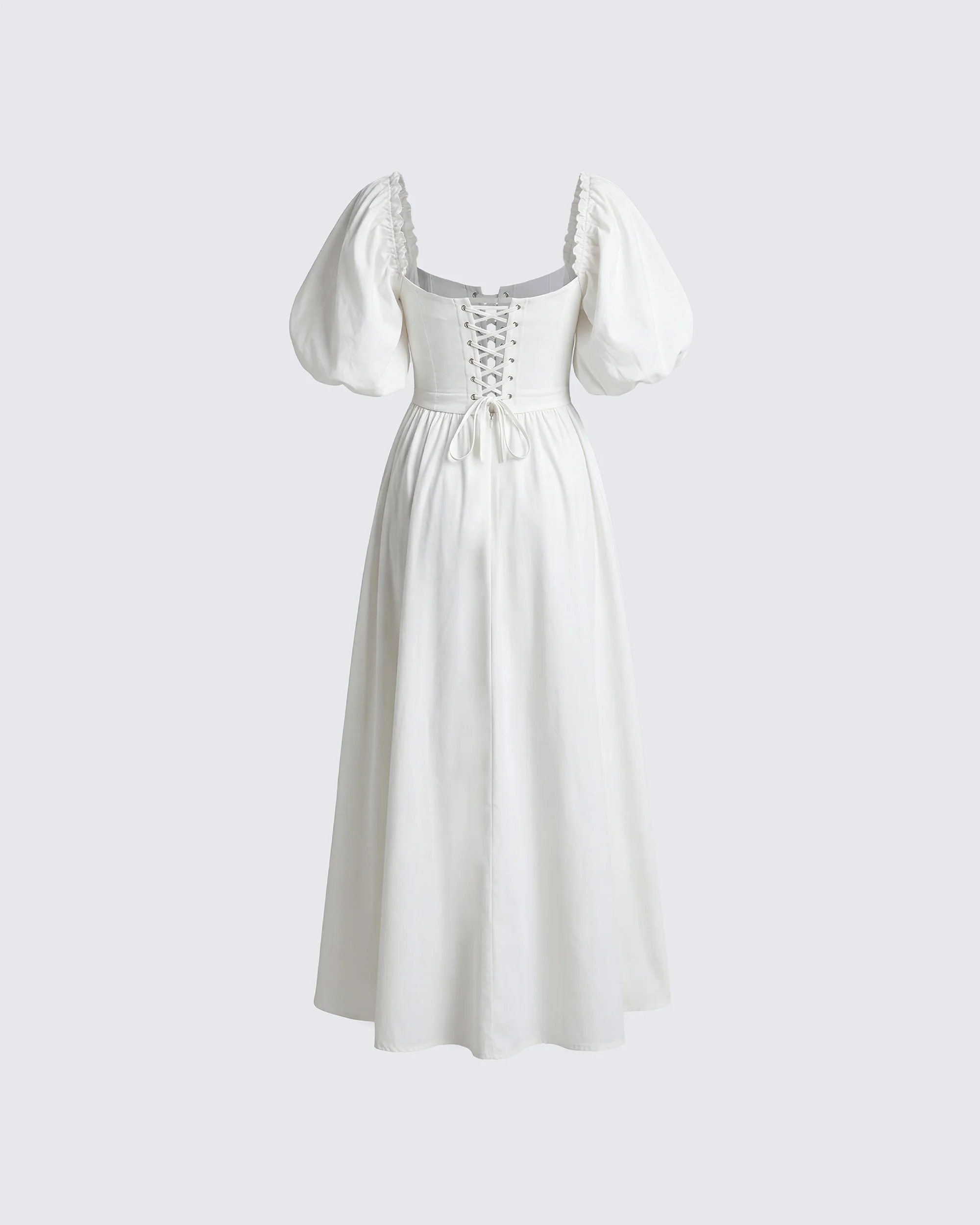 Fioni Ivory Lace Up Cotton Dress - Image 2