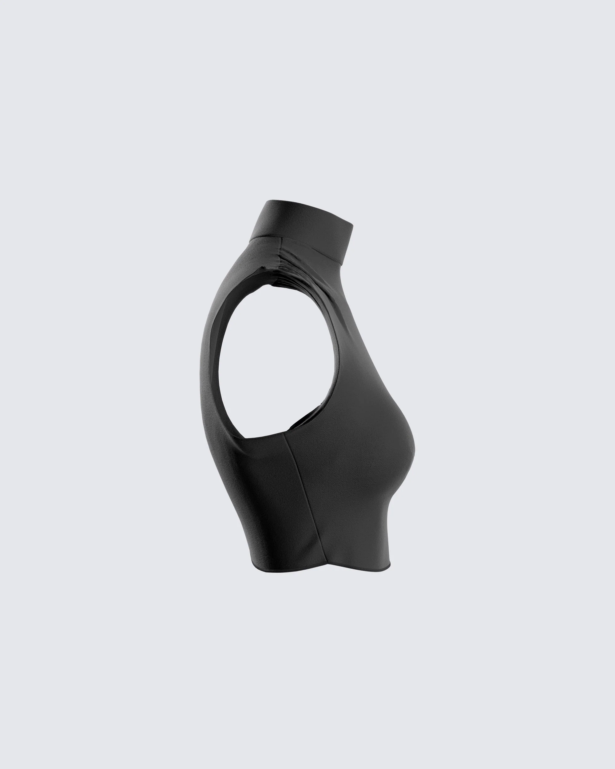 Freya Black Turtleneck Crop Top - Image 2