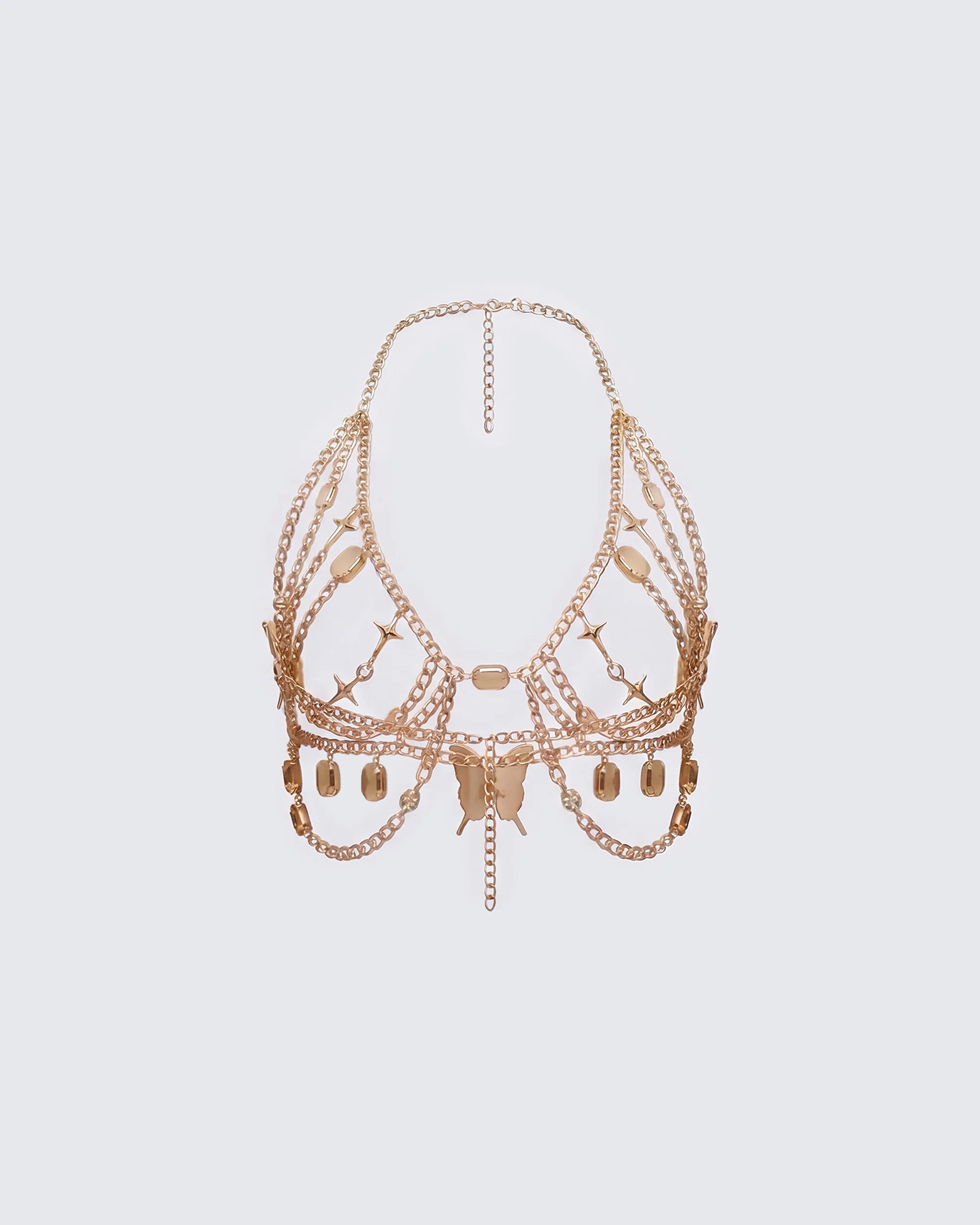 Chara Gold Tone Butterfly Chain Top - Image 2