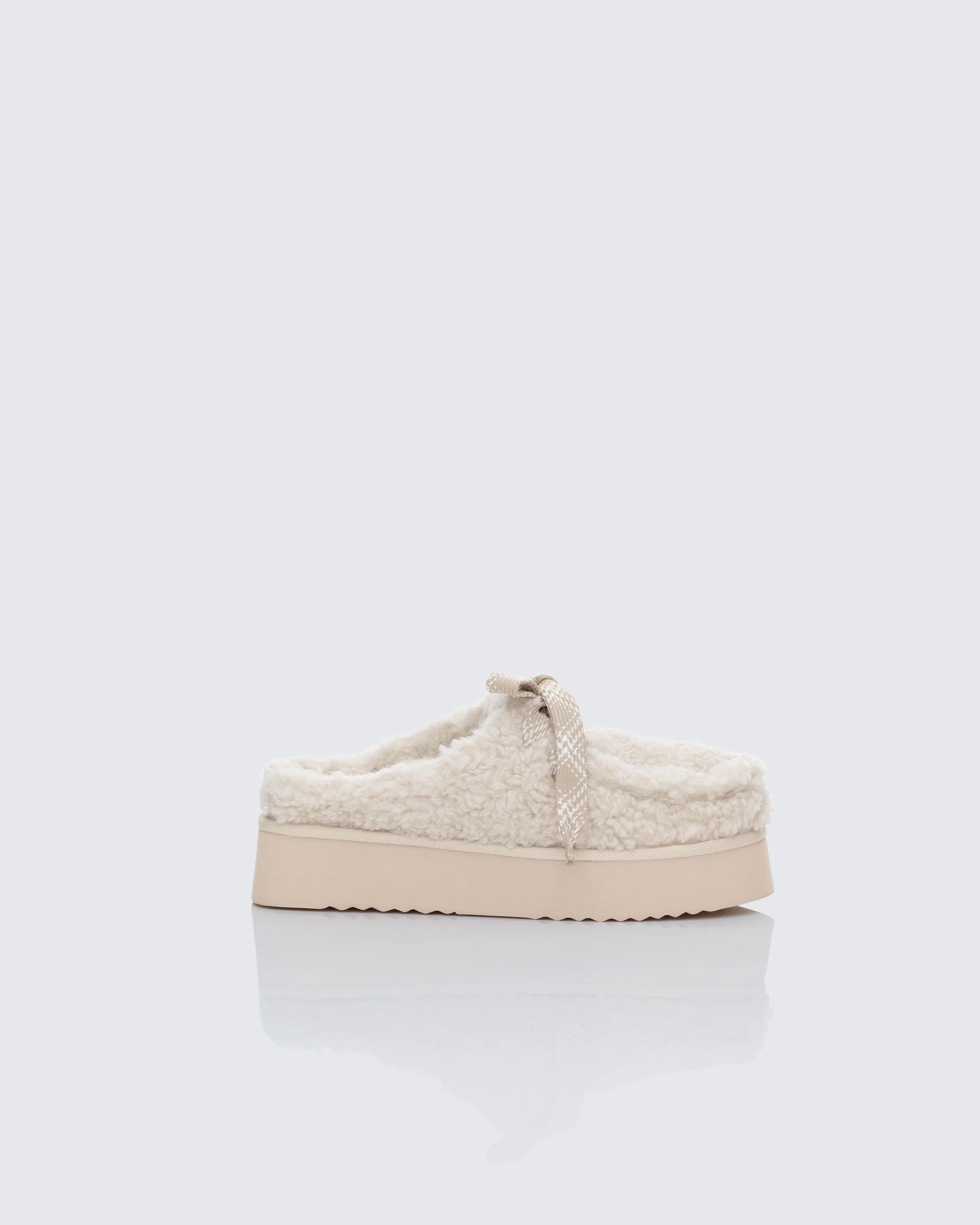 Goldie Cream Fur Chunky Laced Mule