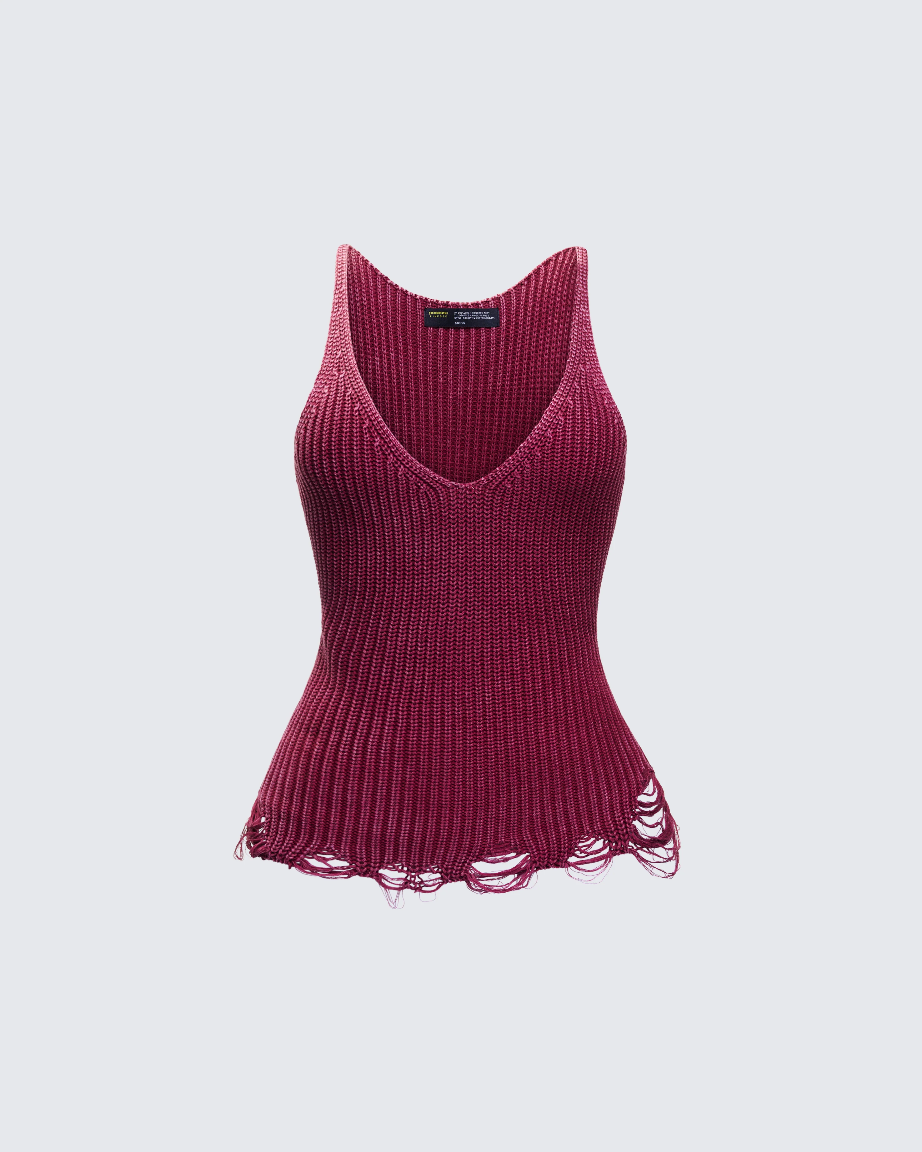 Hebe Washed Frayed Hem Tank