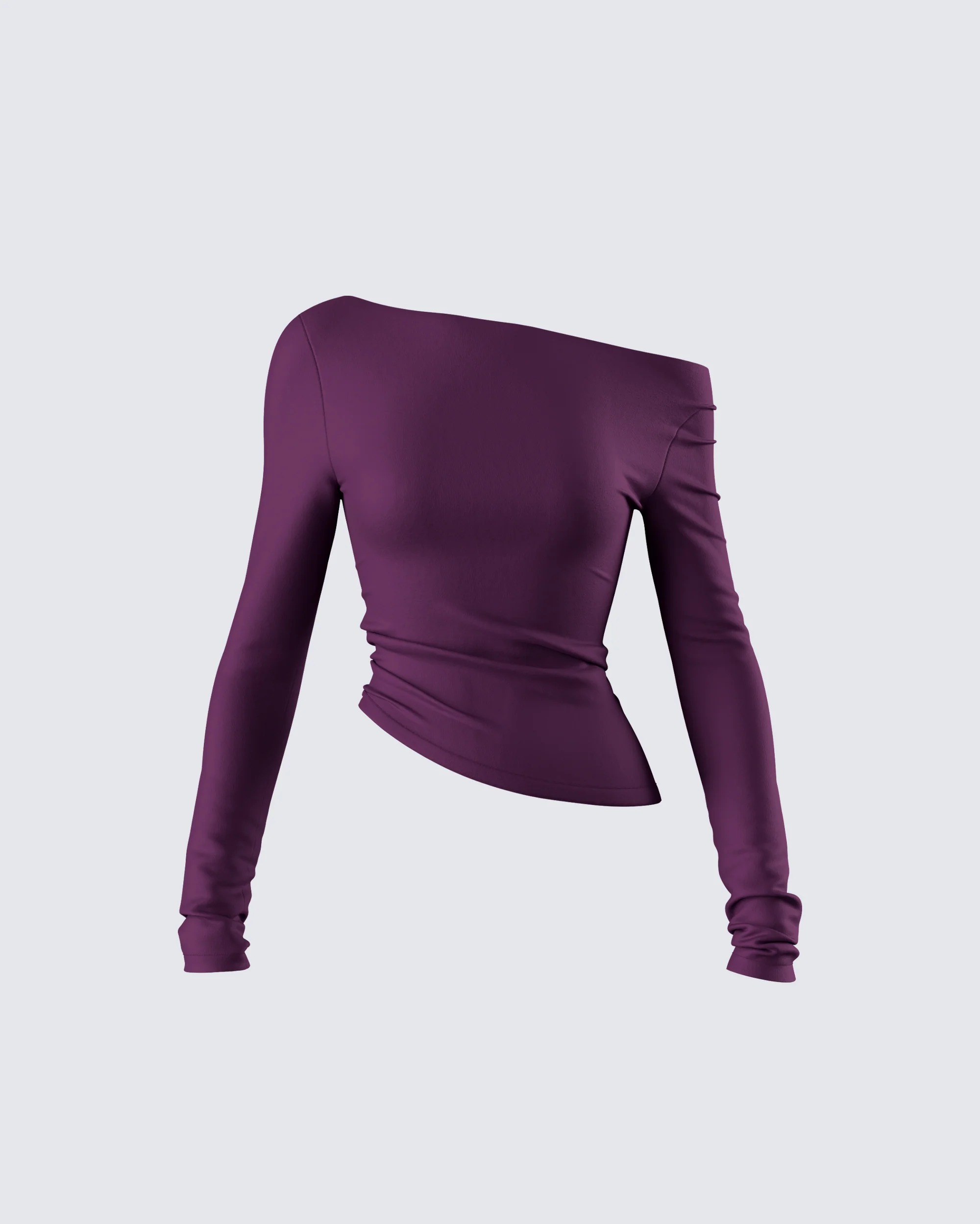 Isa Burgundy Jersey Asymmetric Top