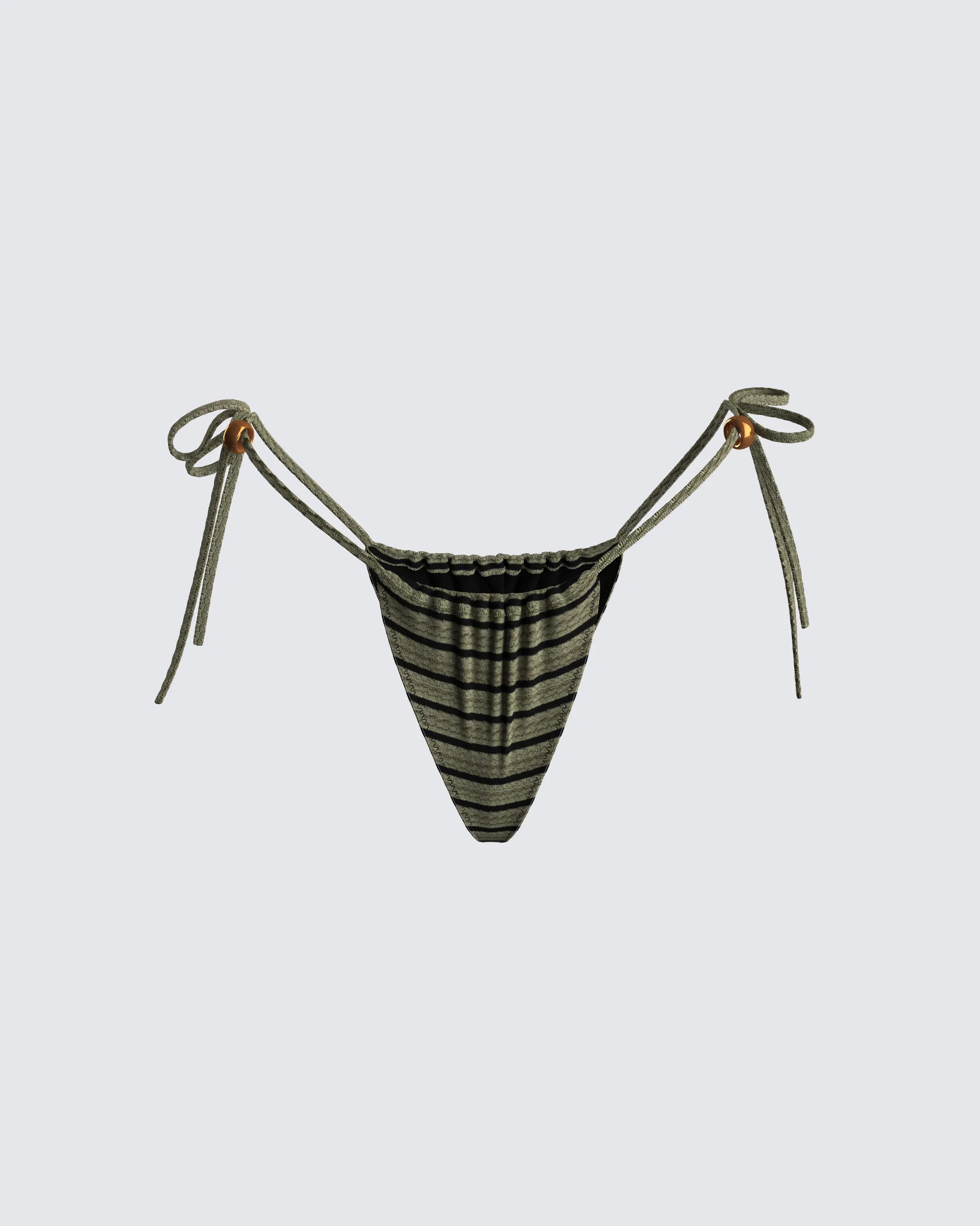 Izzy Olive Stripe Bikini Bottom