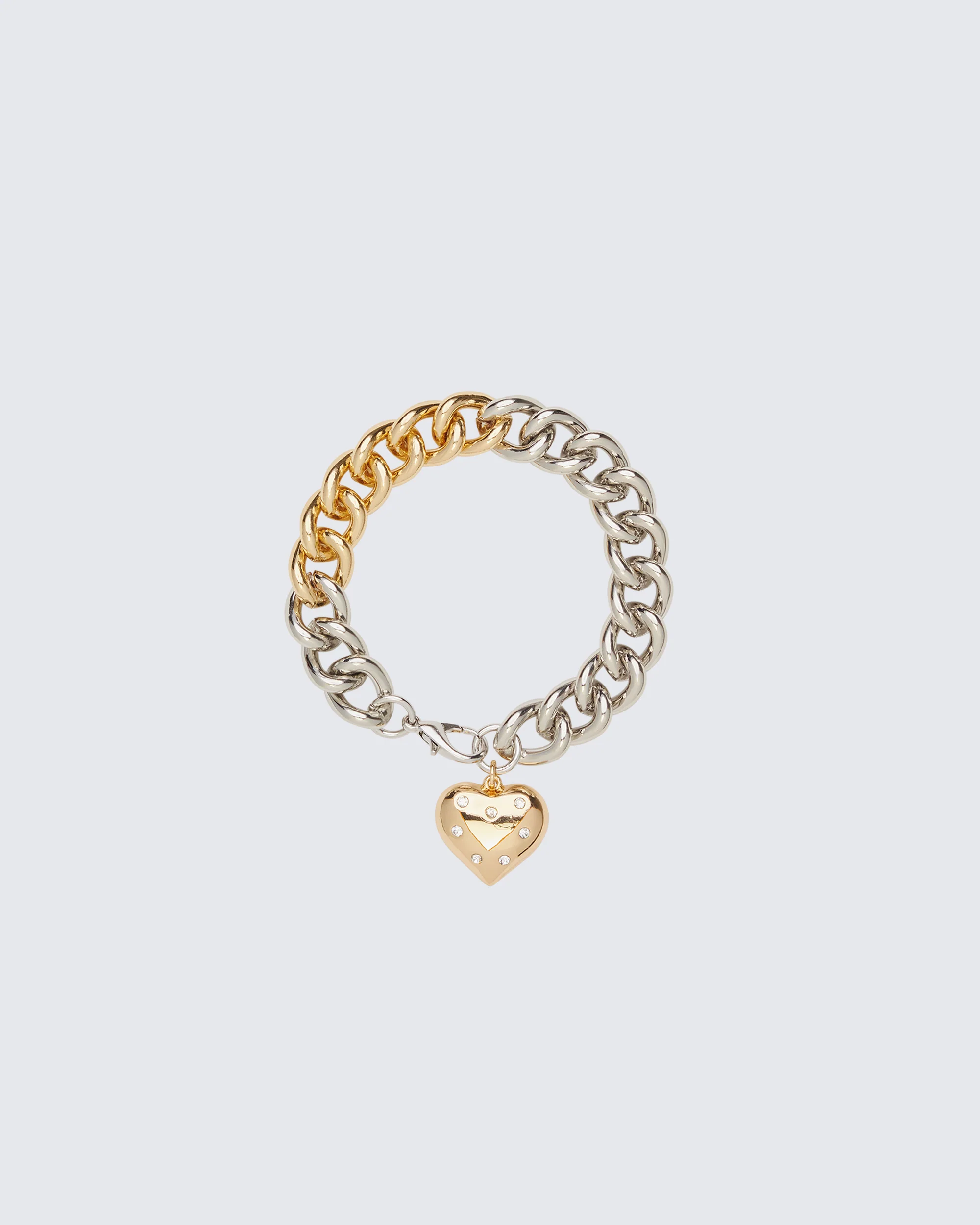 Jaiah Two-Tone Heart Charm Bracelet