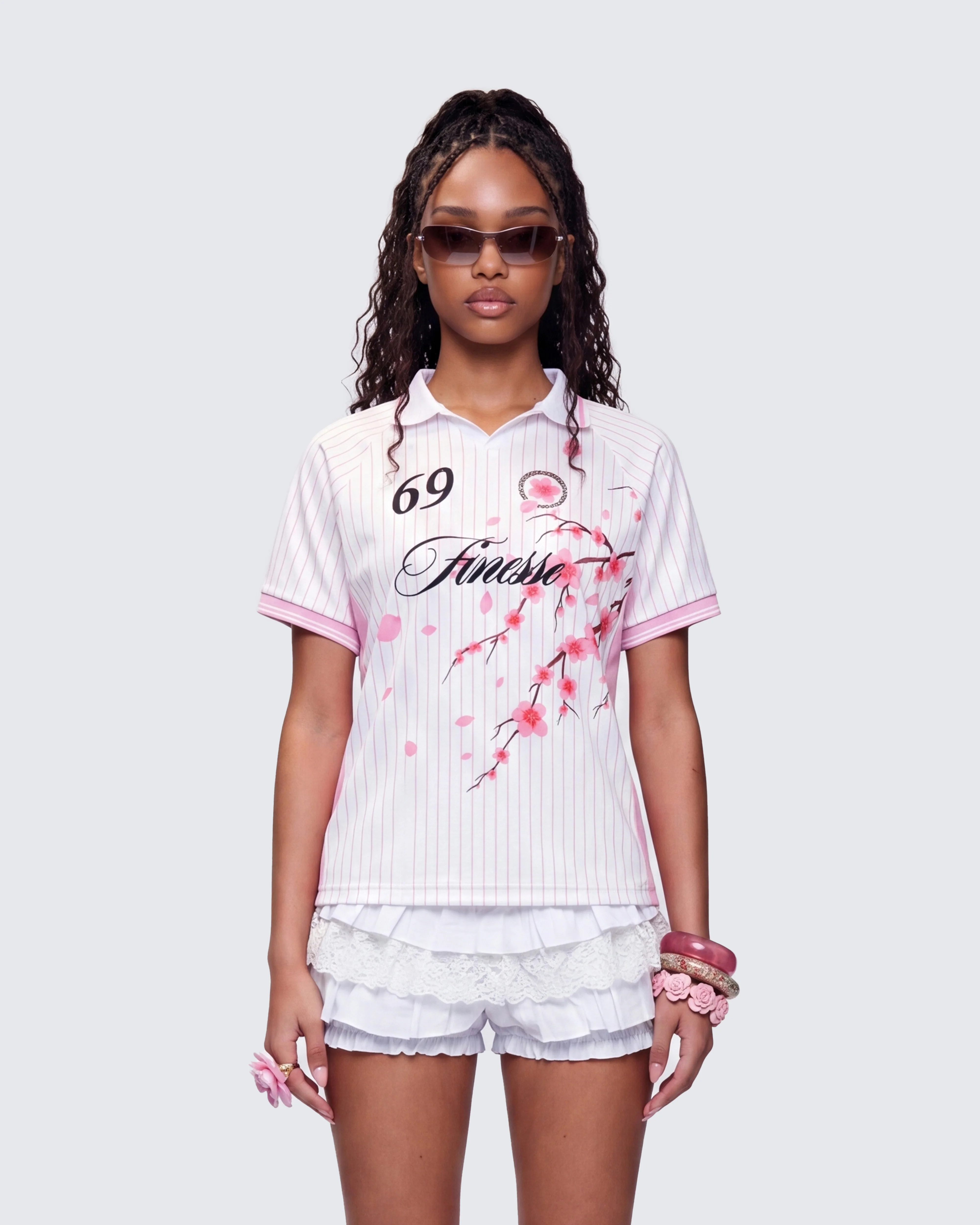 Janae Pink Blossom Sports Jersey Top - Image 3