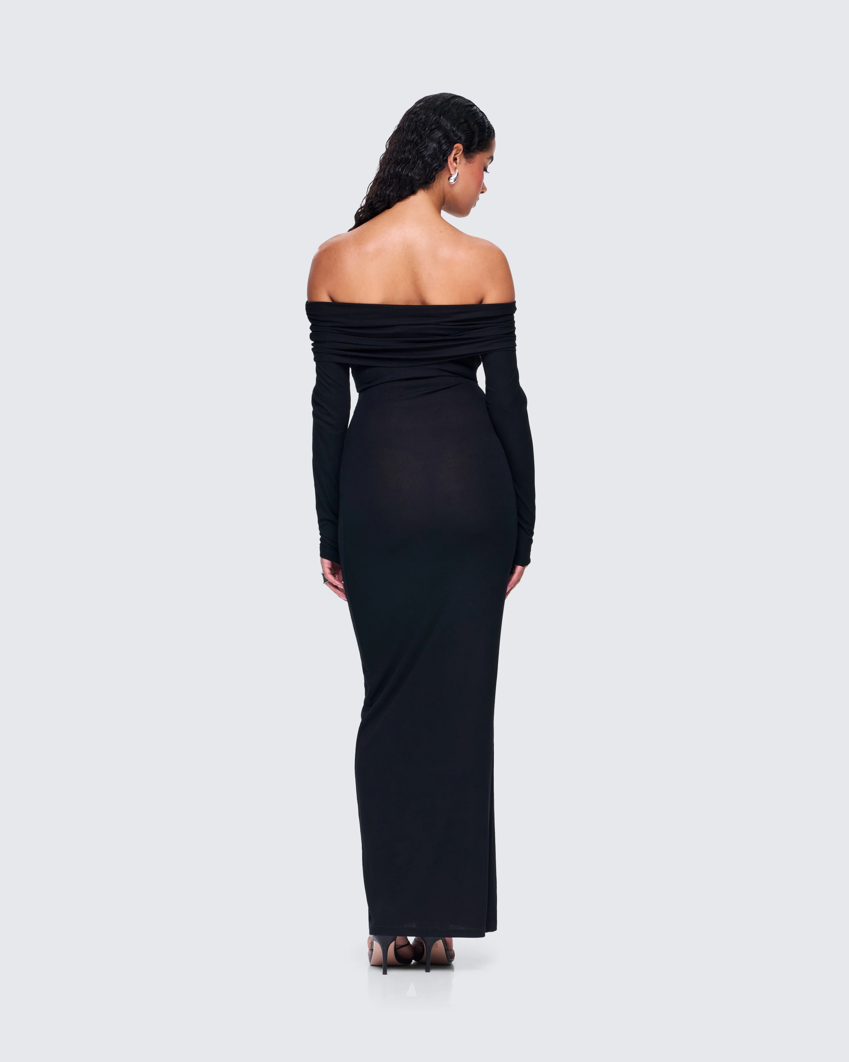 Kyan Black Off Shoulder Maxi Dress - Image 6
