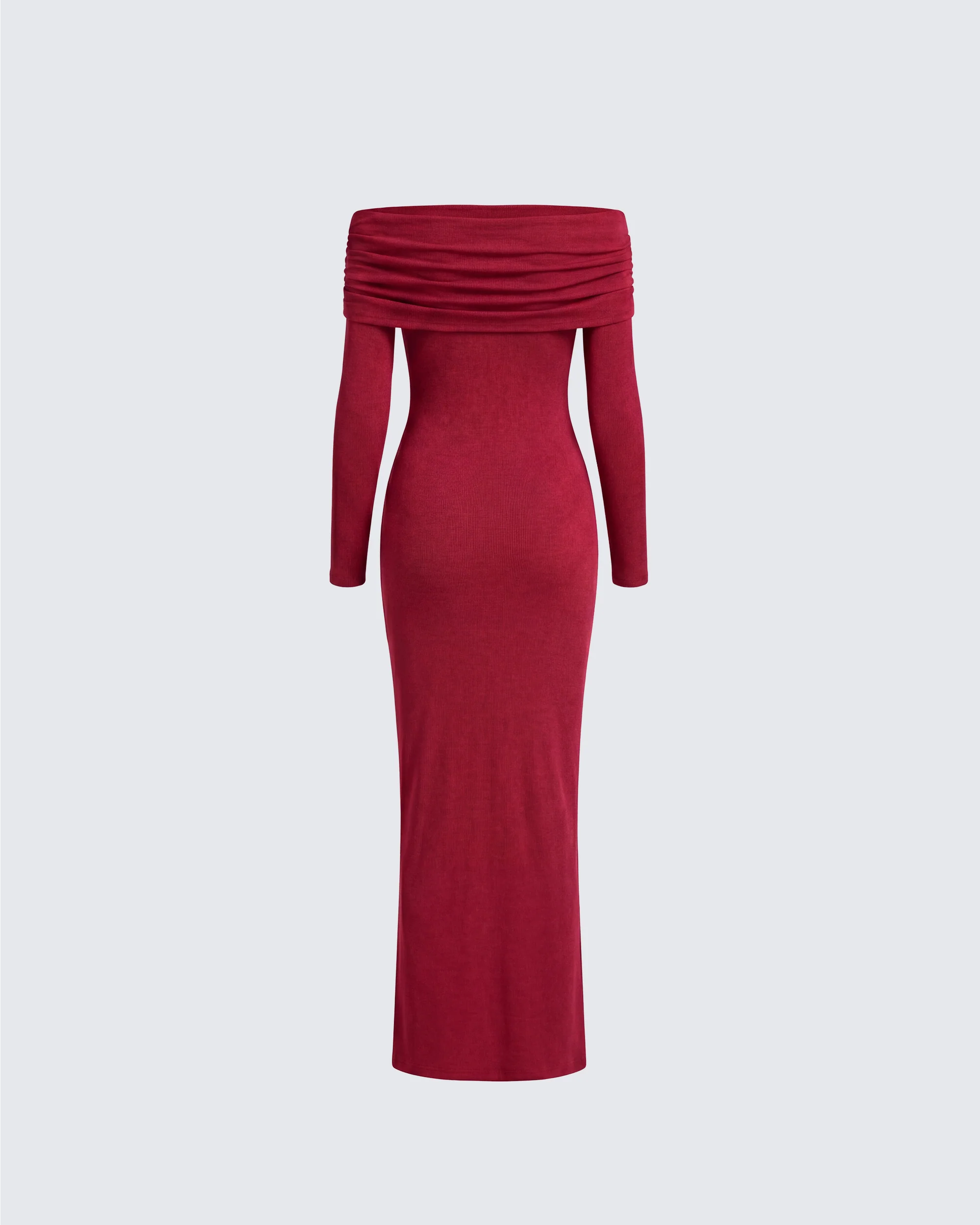 Kyan Burgundy Off Shoulder Maxi Dress - Image 2