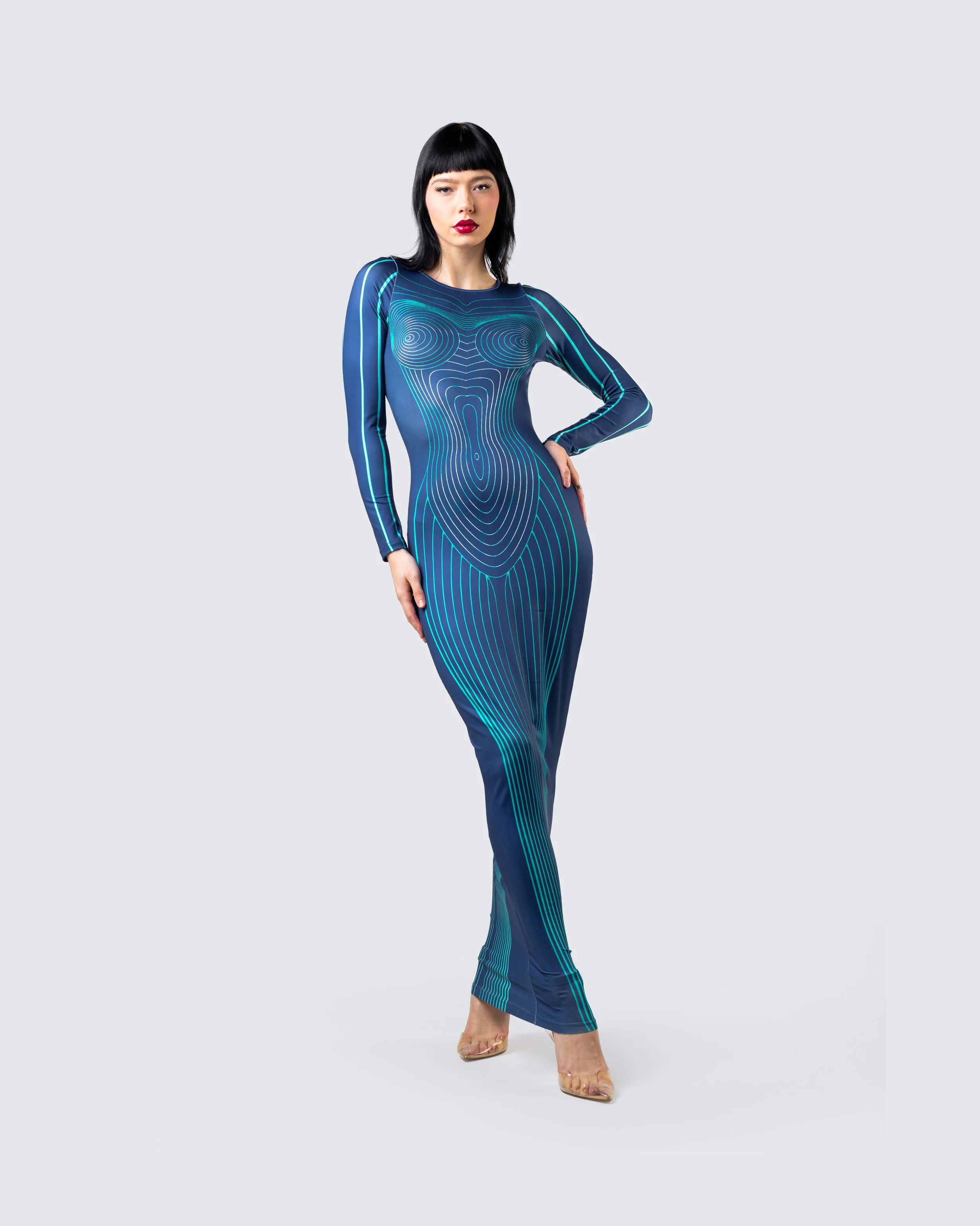 Larisa Body Print Knit Maxi Dress - Image 8