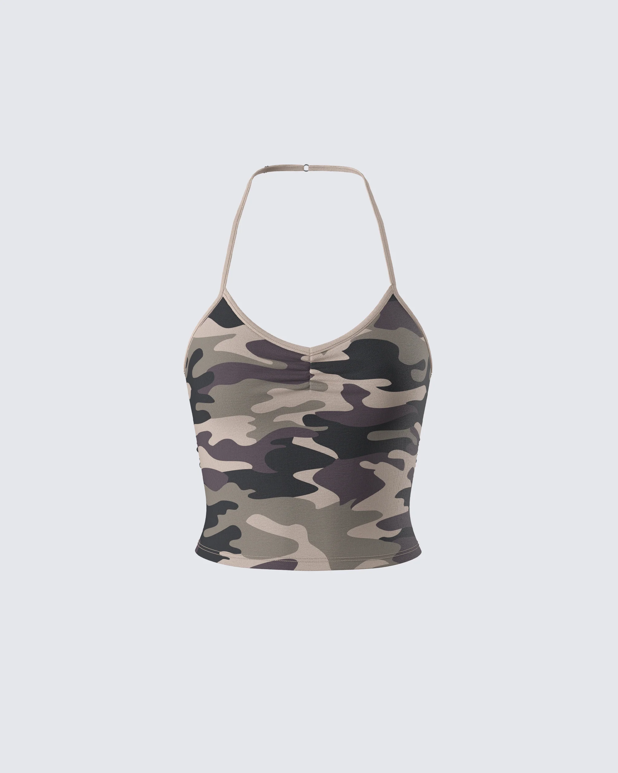 Laura Green Camo Print Halter Top
