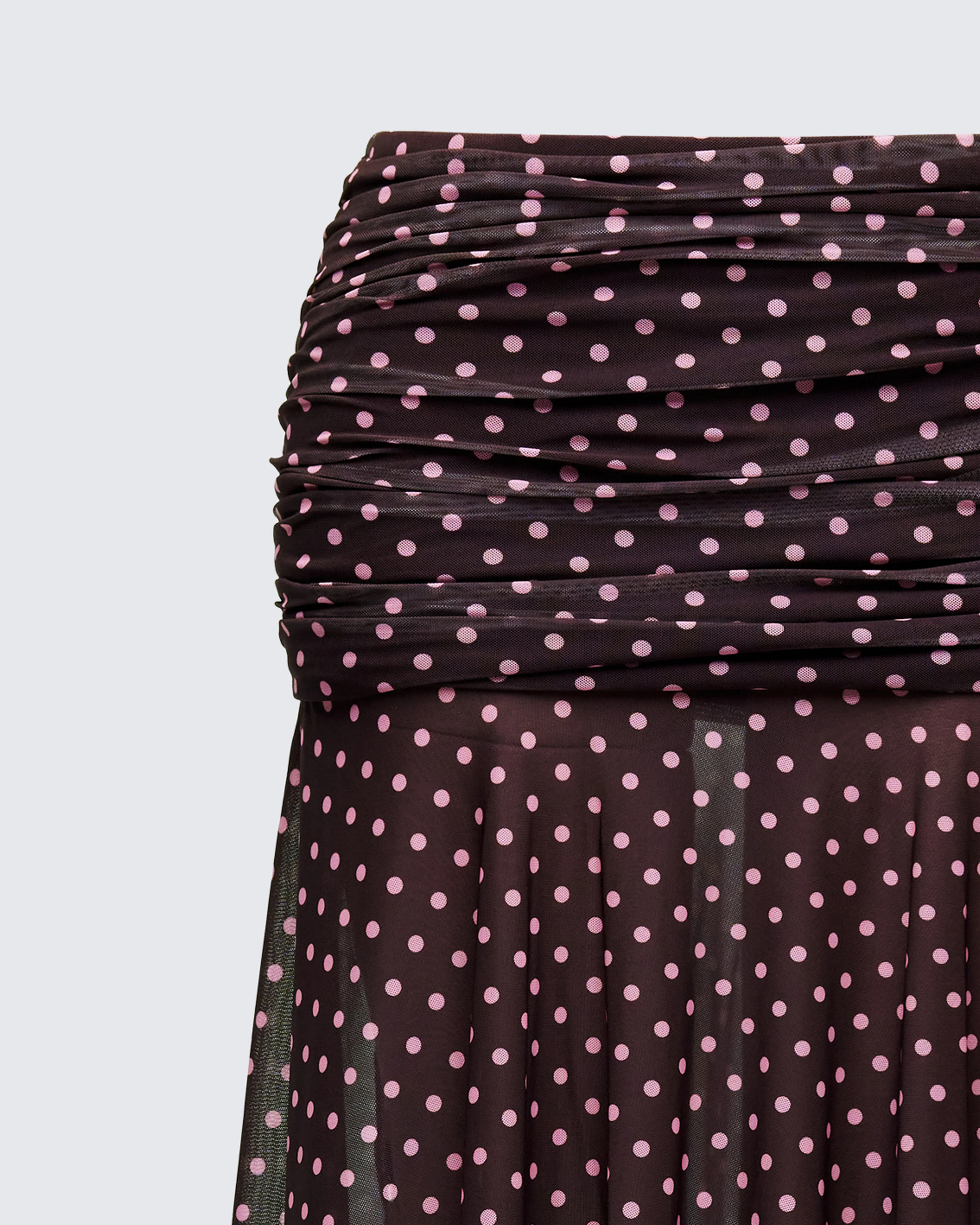 Lehlani Brown Polka Drop Waist Midaxi Skirt - Image 6