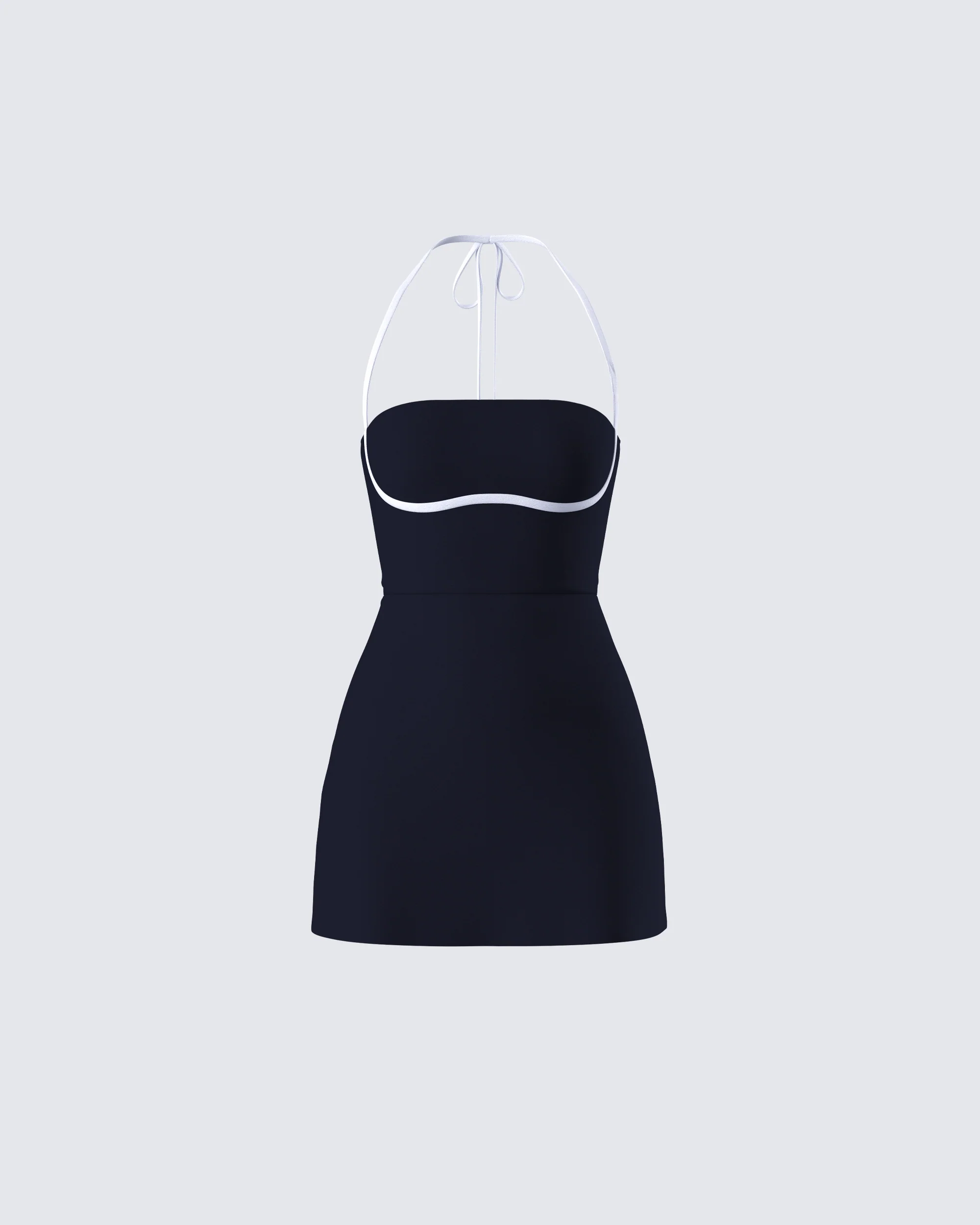 Lesia Black Halter Tennis Dress