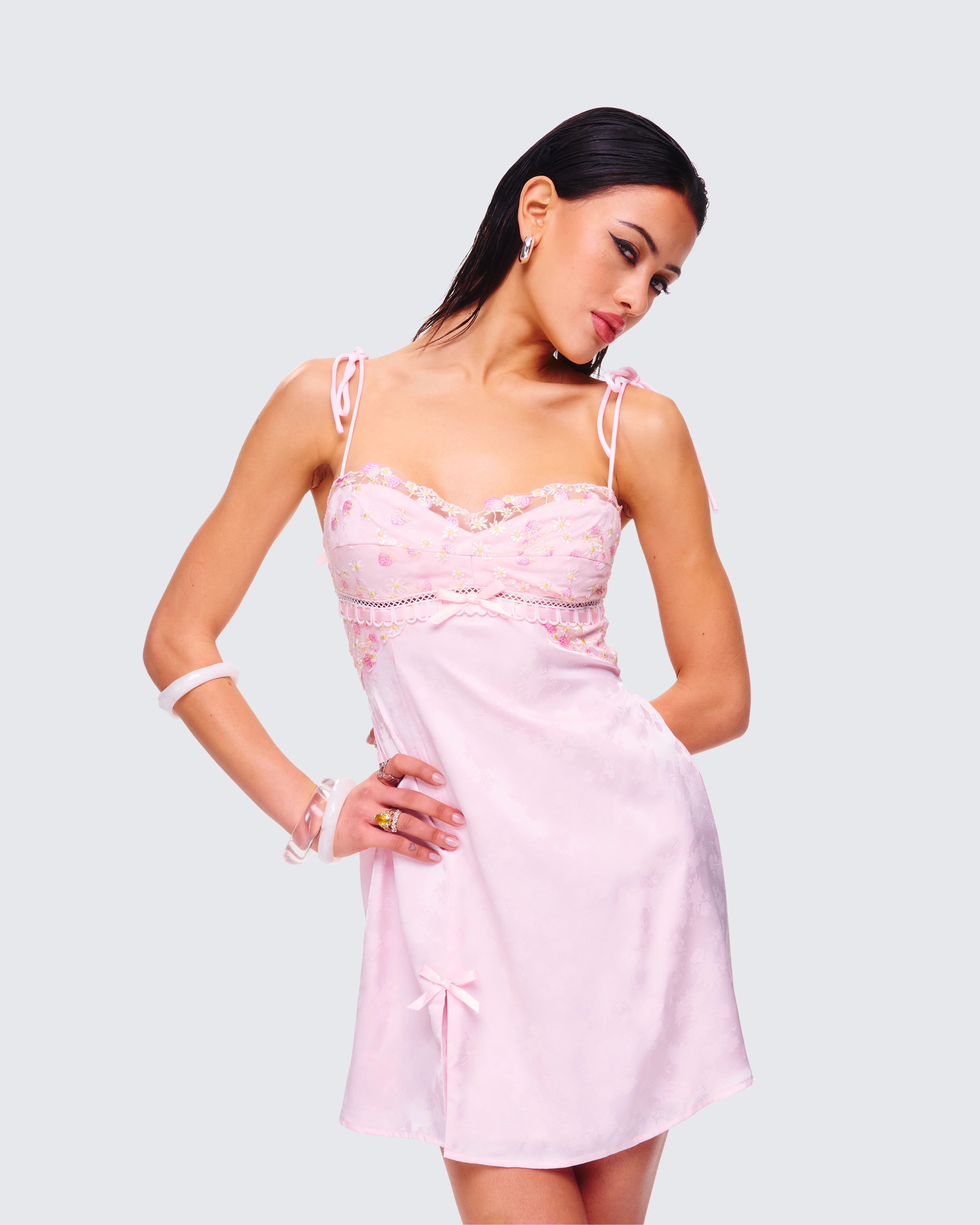 Lottie Pink Mini Slip Dress - Image 7