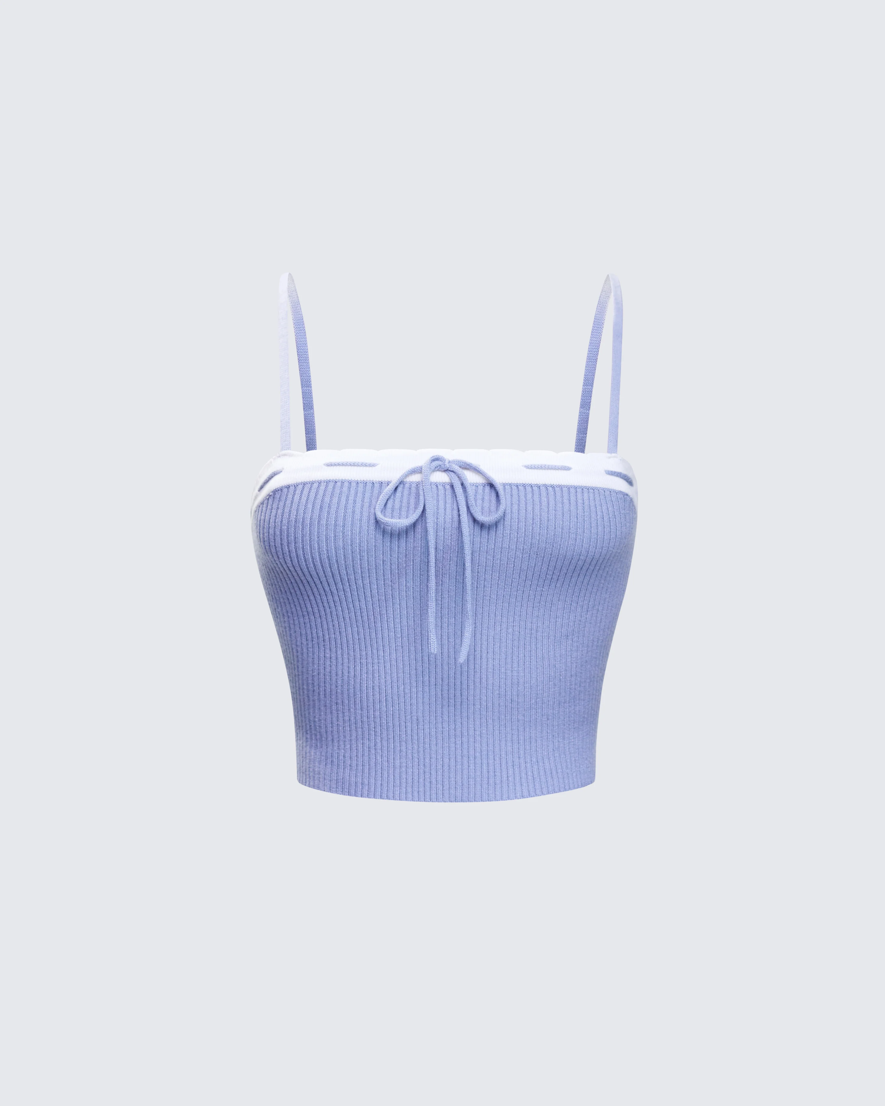 Lucien Blue Ribbon Path Knitted Top
