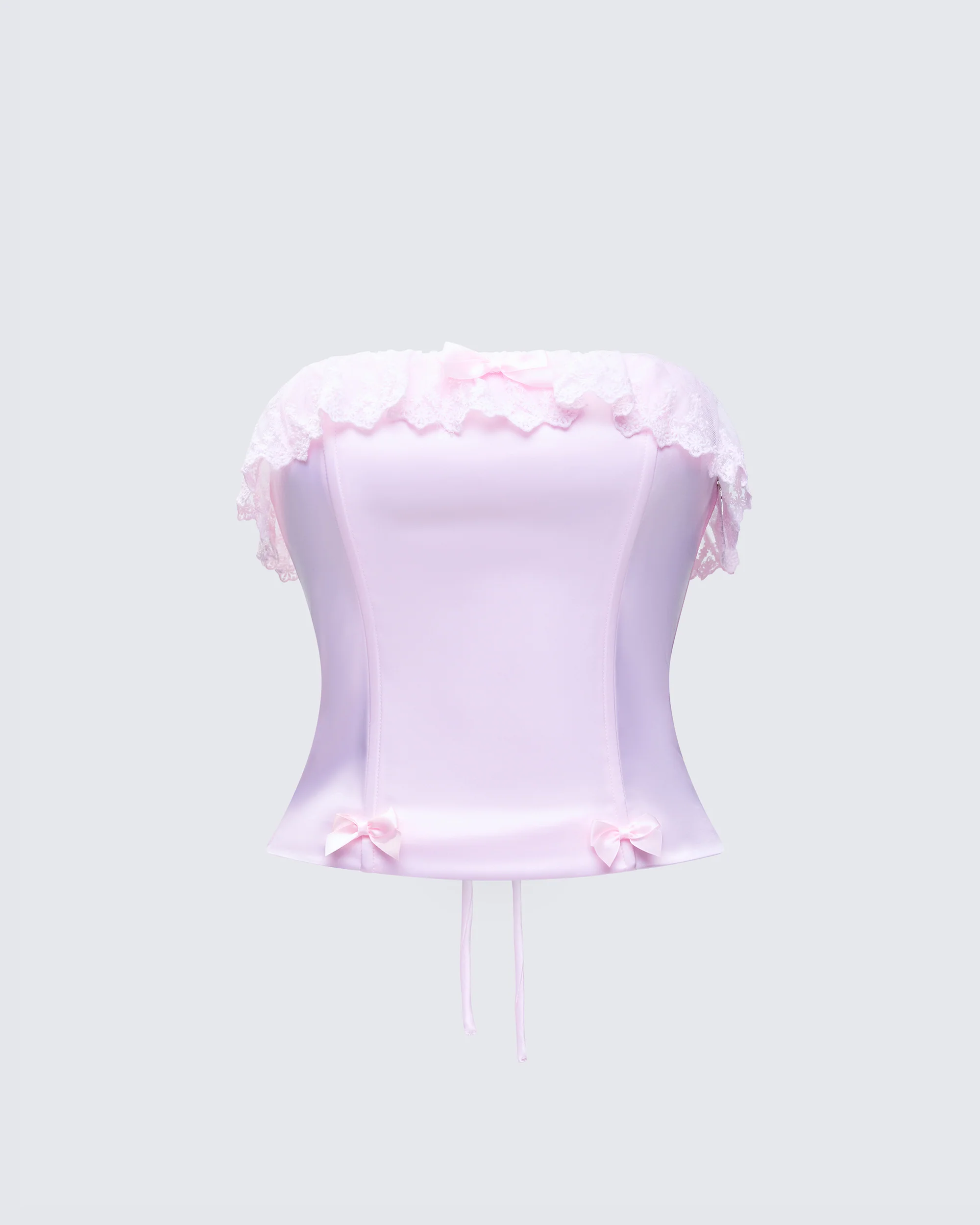 Maris Pink Satin Corset Top