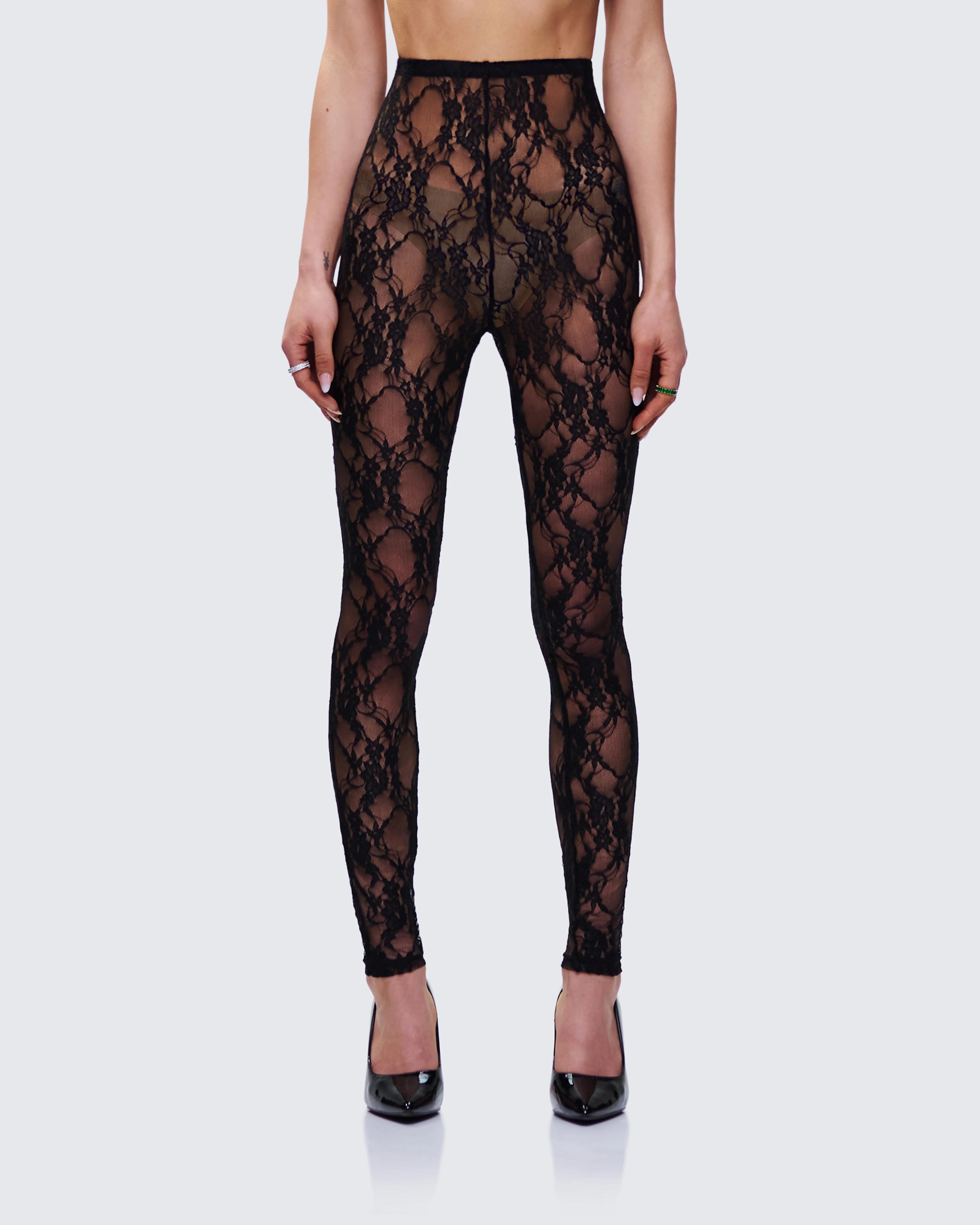 Miriam Black Lace Fitted Legging - Image 3
