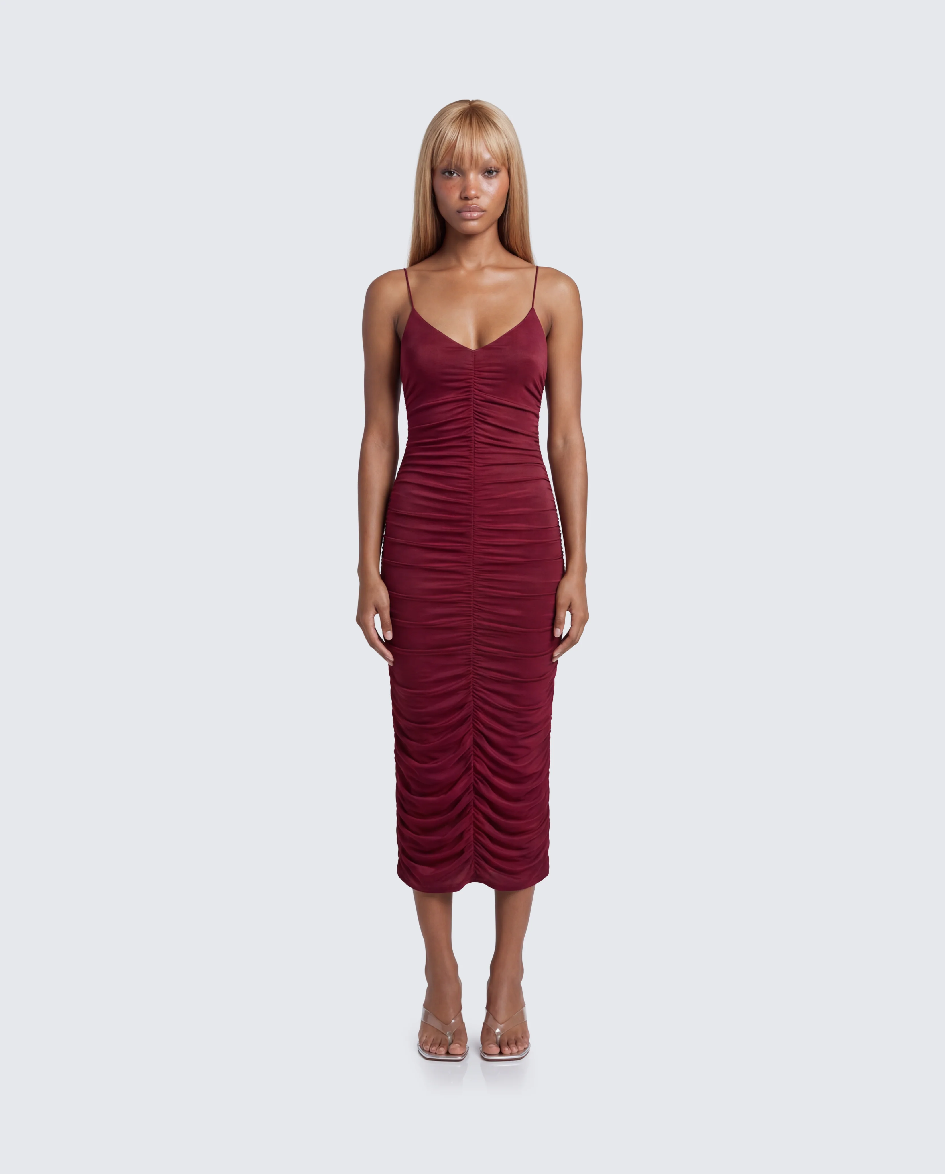Nix Burgundy Maxi Dress - Image 2