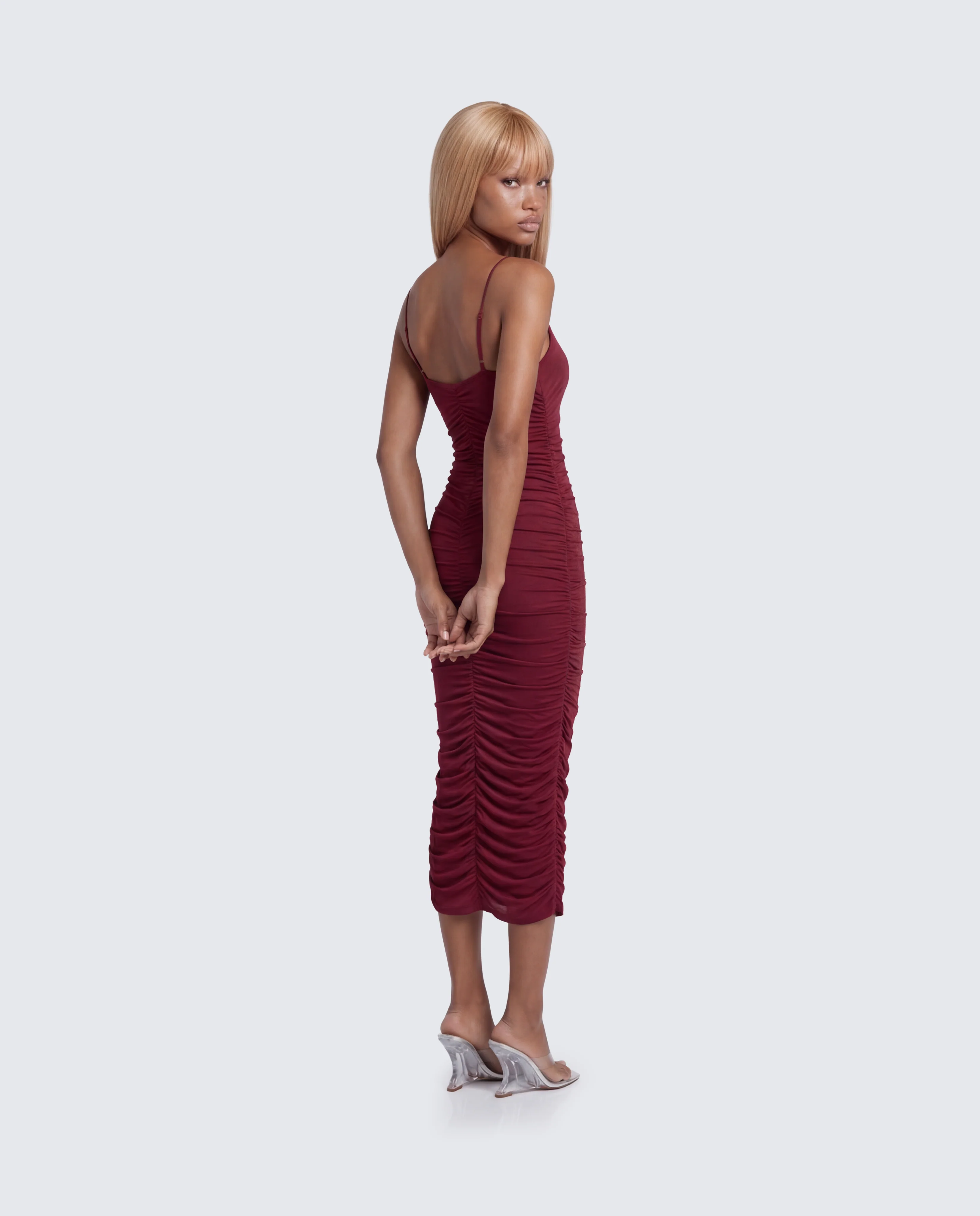 Nix Burgundy Maxi Dress - Image 5