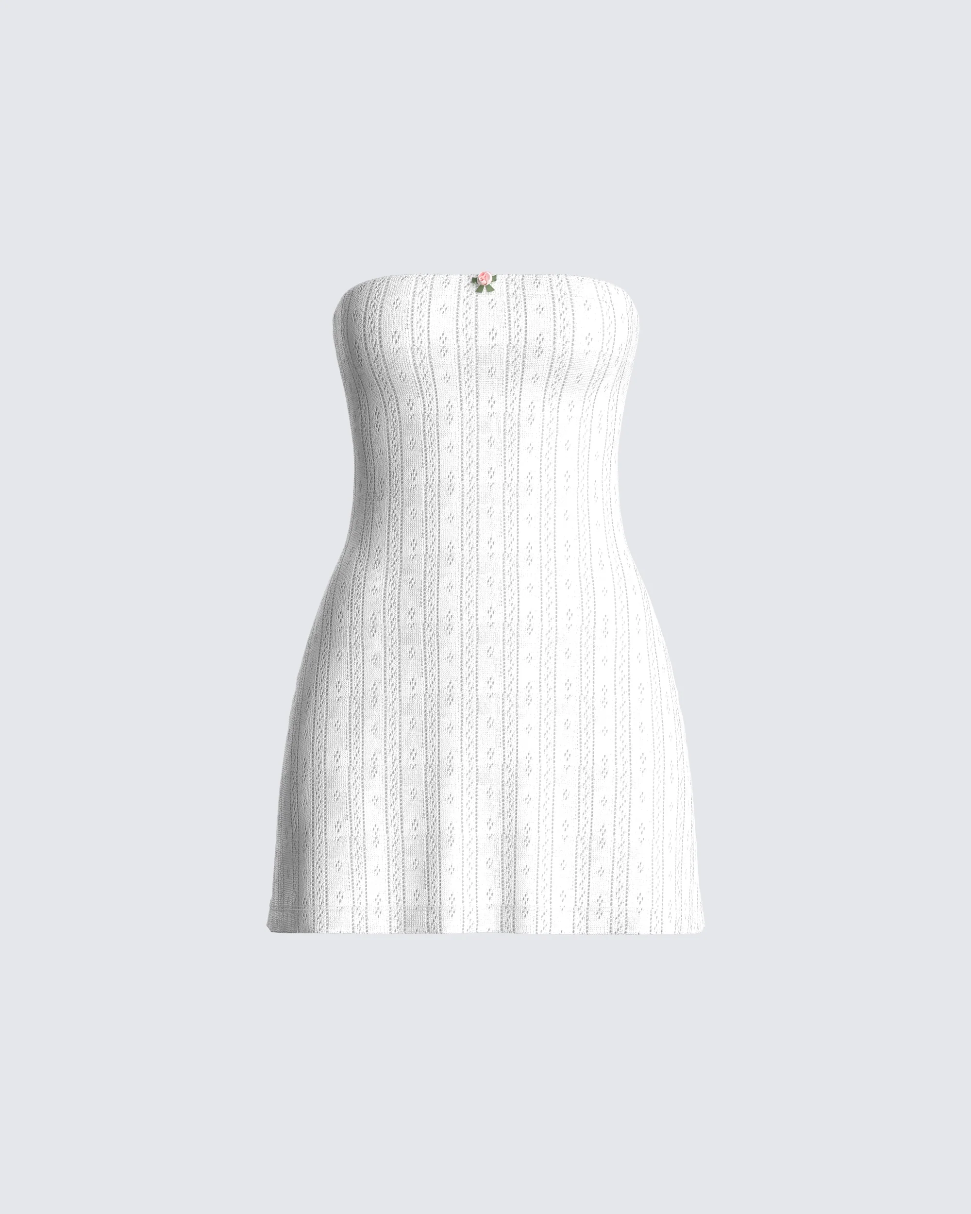 Paloma White Pointelle Mini Dress