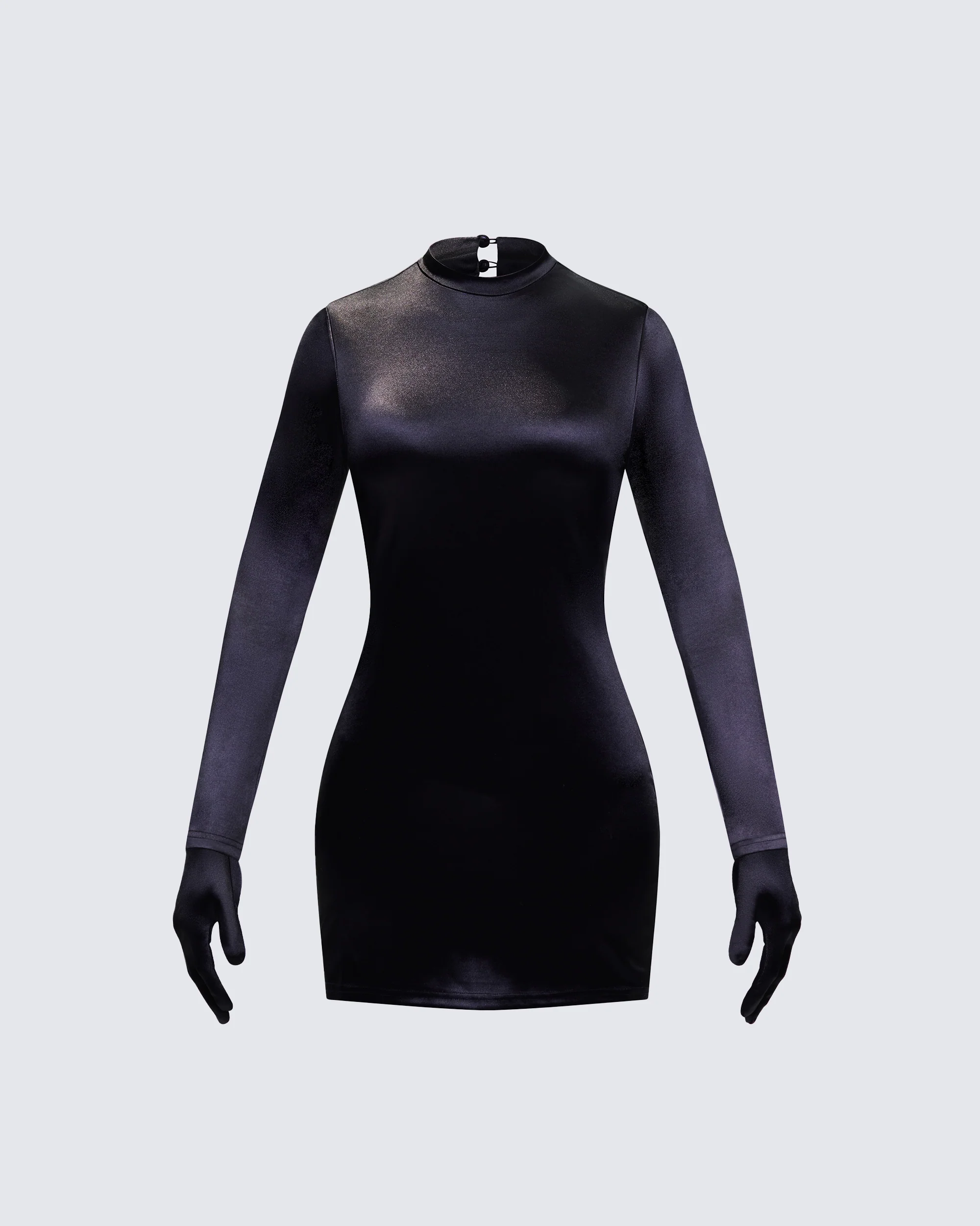 Pam Black Mini Dress & Gloves