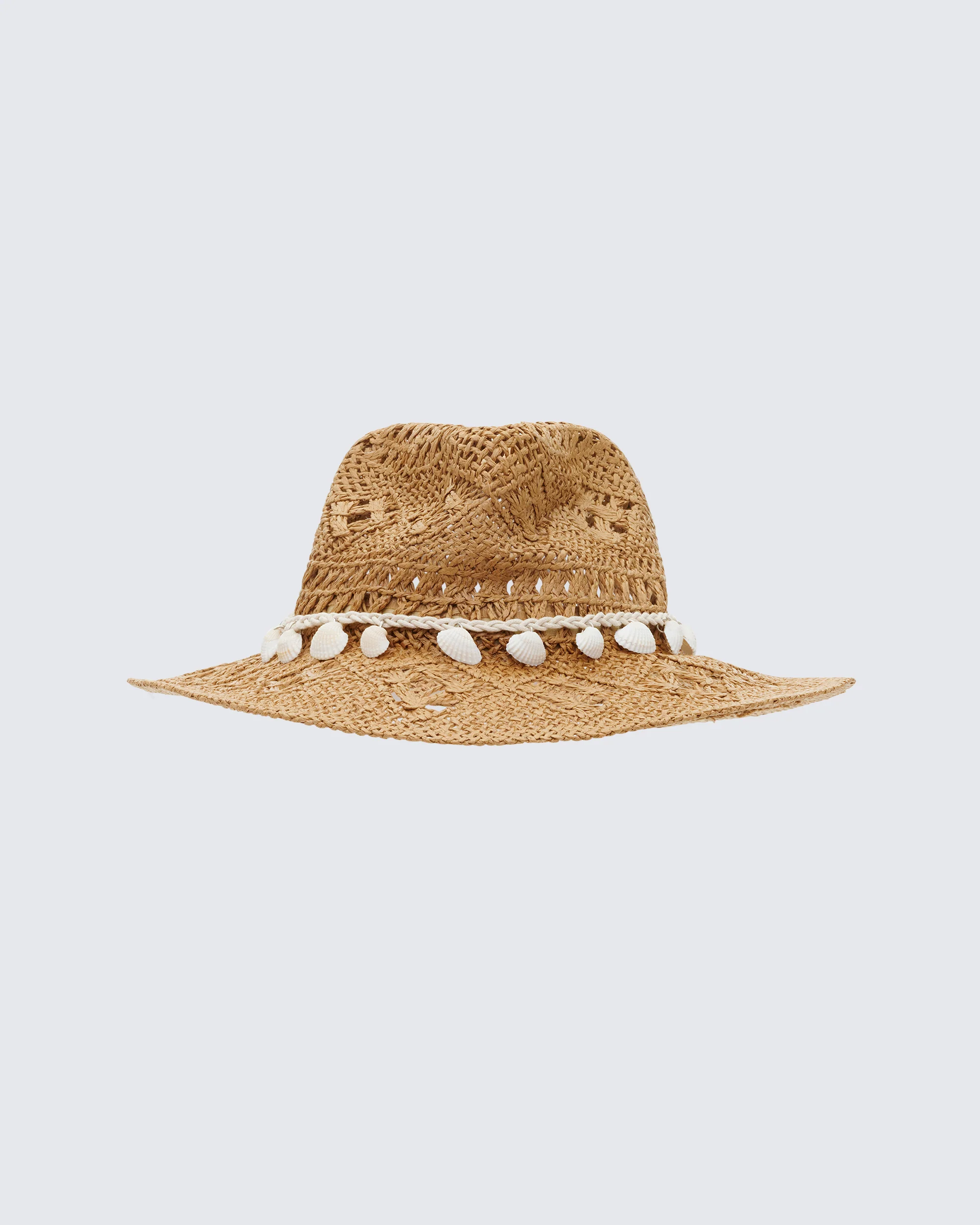Peaches Tan Straw Cowboy Hat With Shell Detail