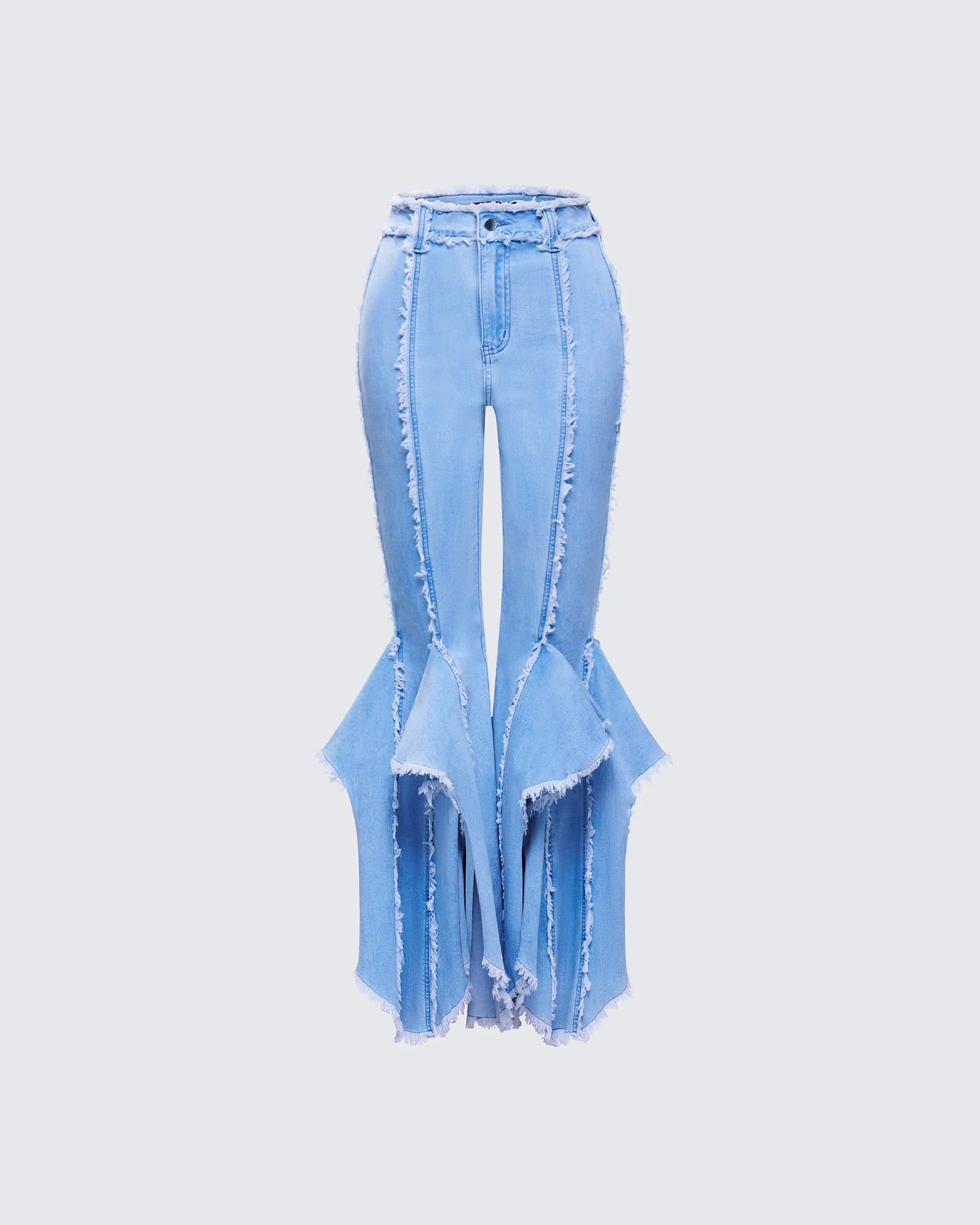 Reagan Blue Denim Frayed Jean