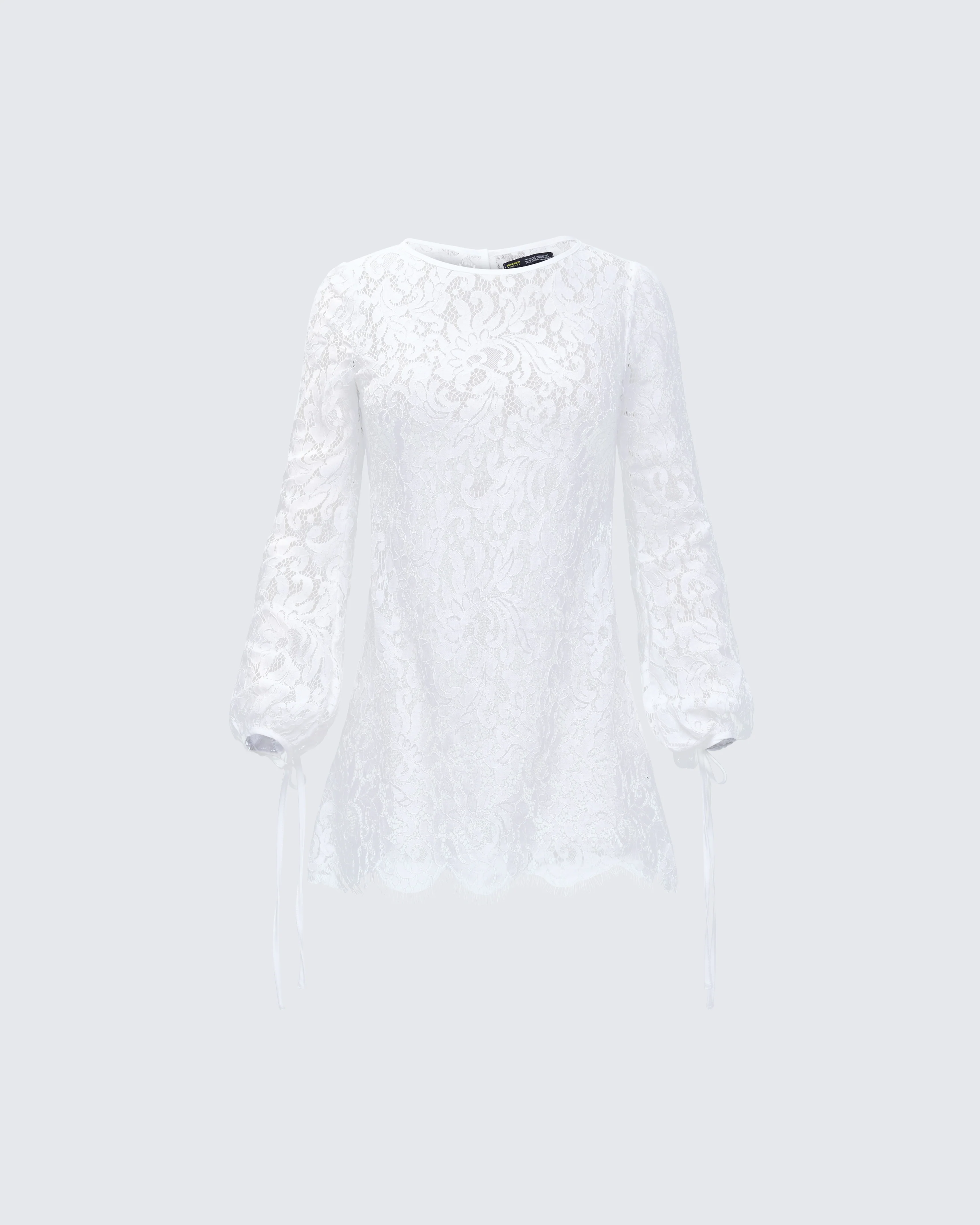 Rosetta Cream Lace Scalloped Mini Dress