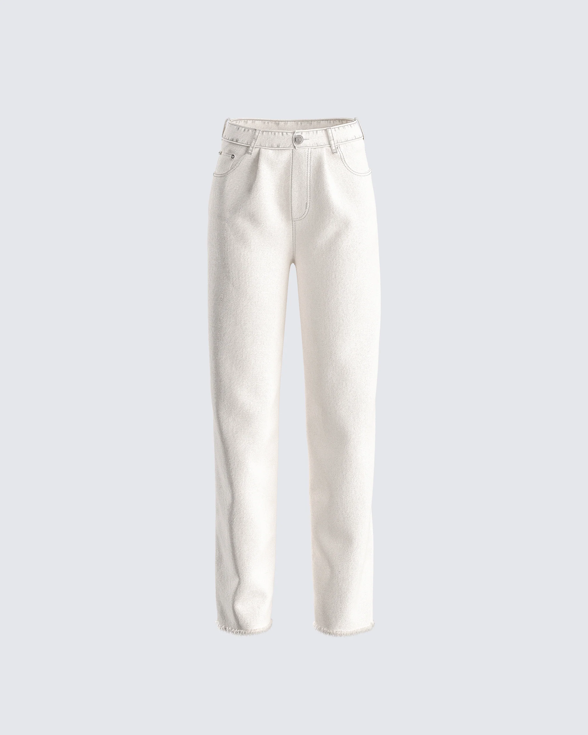 Saga White Frayed Denim Jean