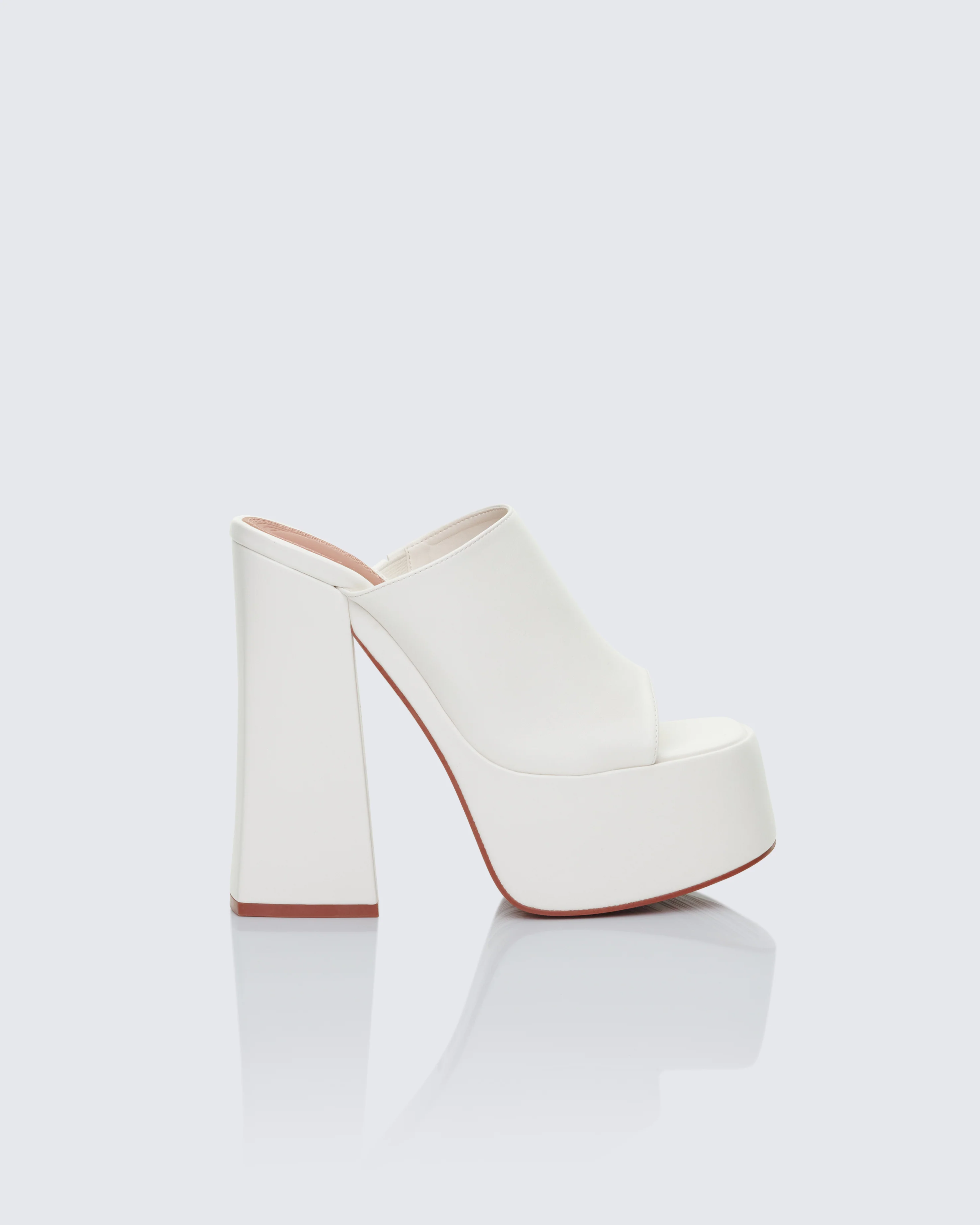 Saige White Open Toe Platform Sandal